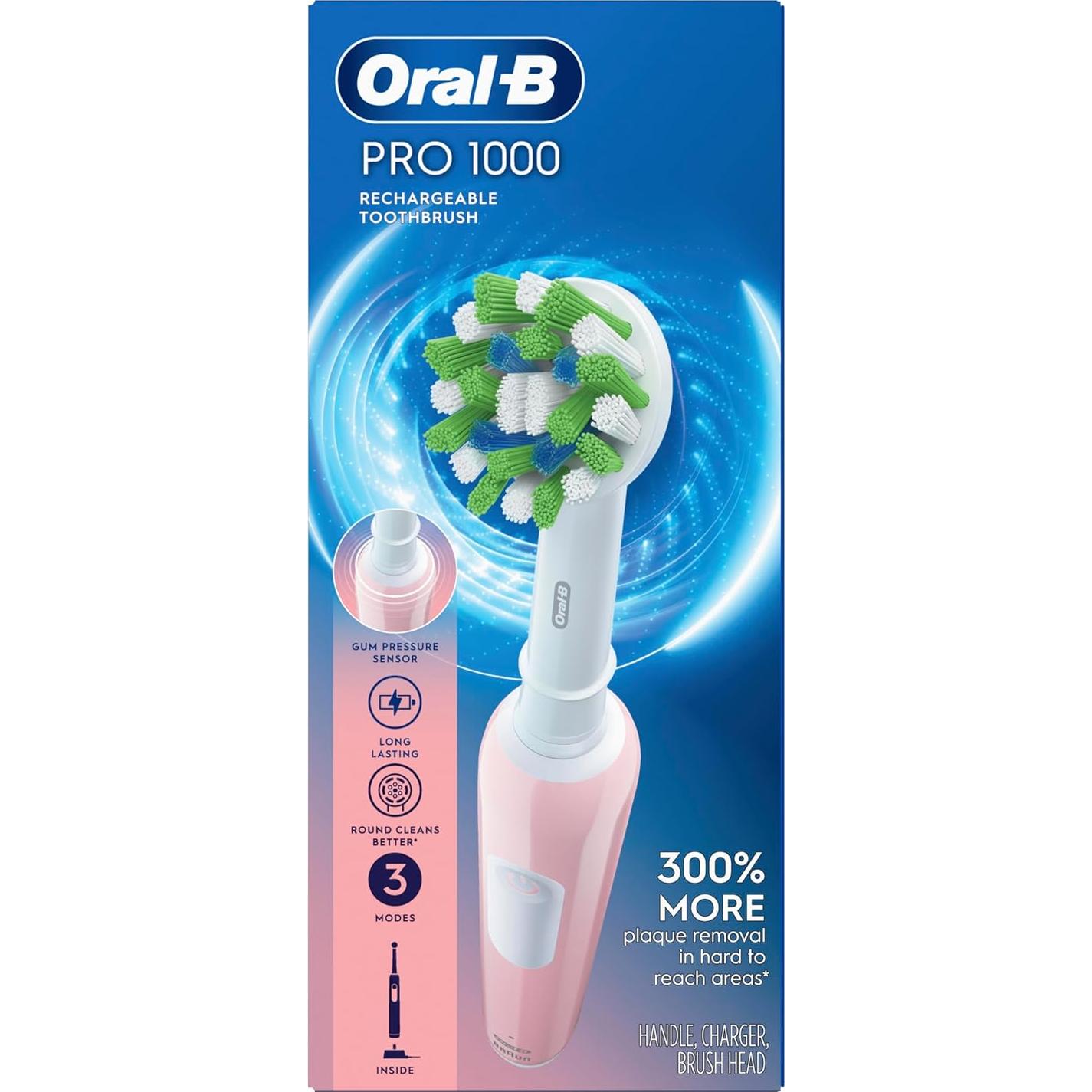Cepillo de dientes eléctrico Oral-B Pro 1000 rosa recargable
