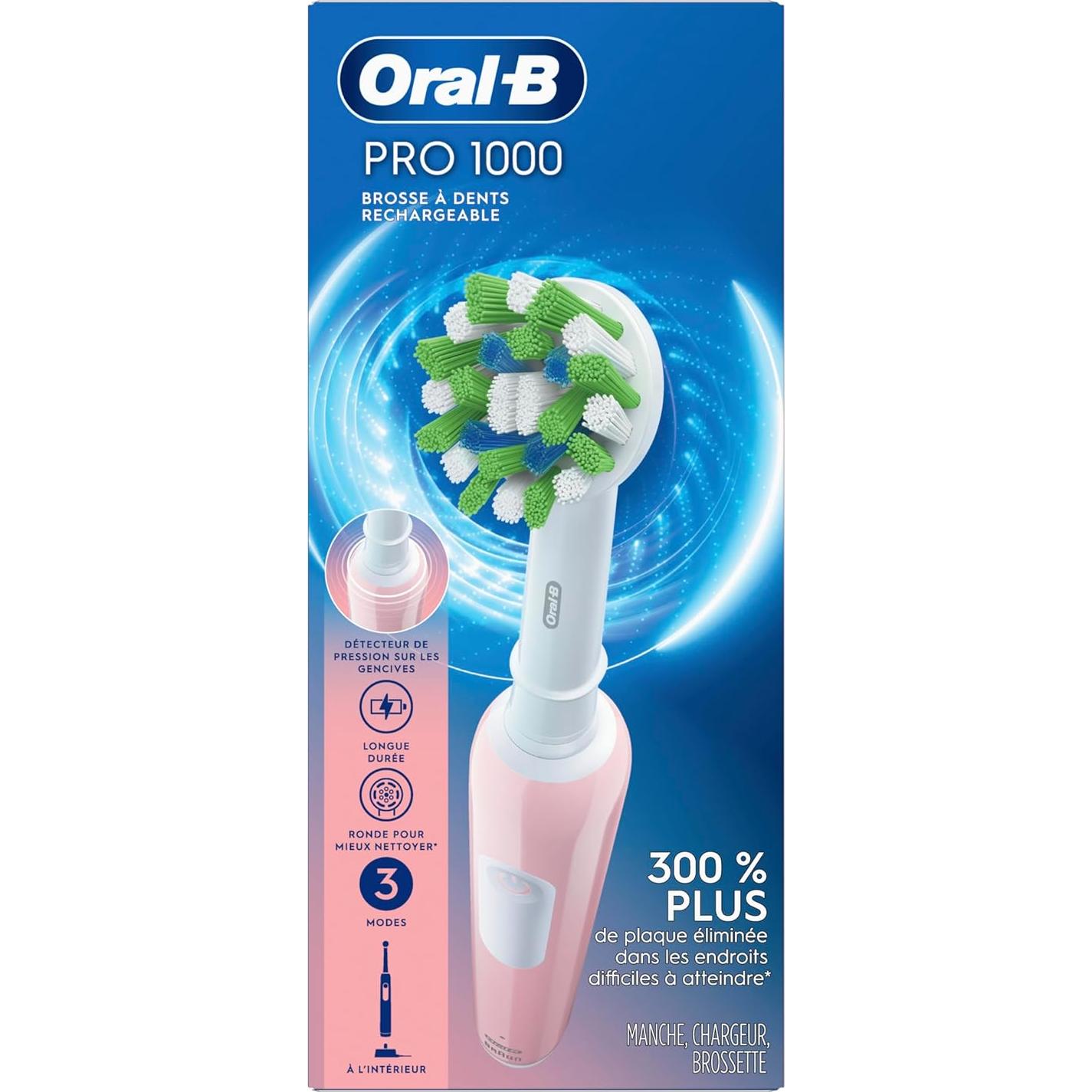 Cepillo de dientes eléctrico Oral-B Pro 1000 rosa recargable