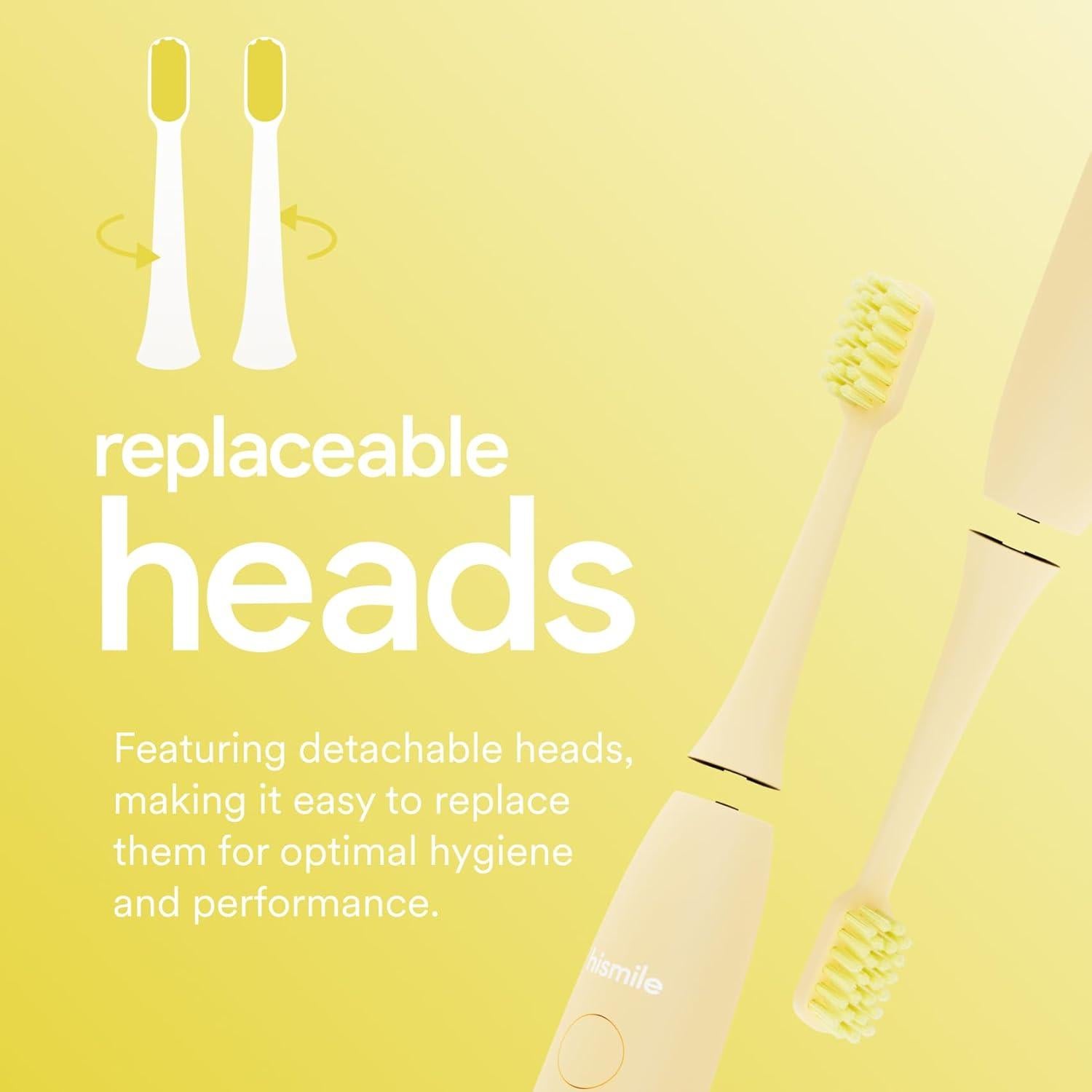 Cepillo de Dientes Eléctrico HISMILE Amarillo, 3 Modos, USB-C