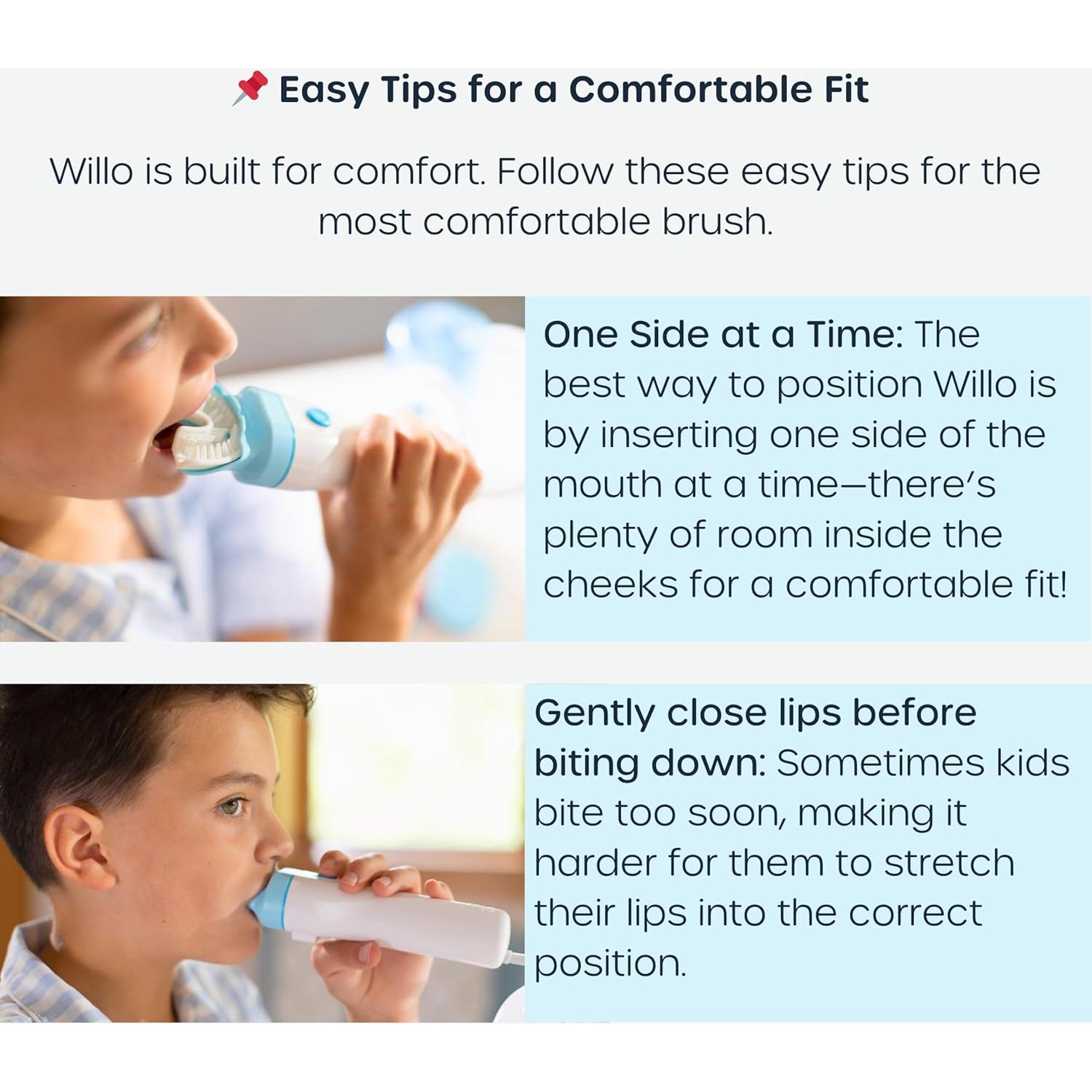 Cepillo de Dientes Eléctrico Willo AutoFlo+ para Niños 5-7 Años