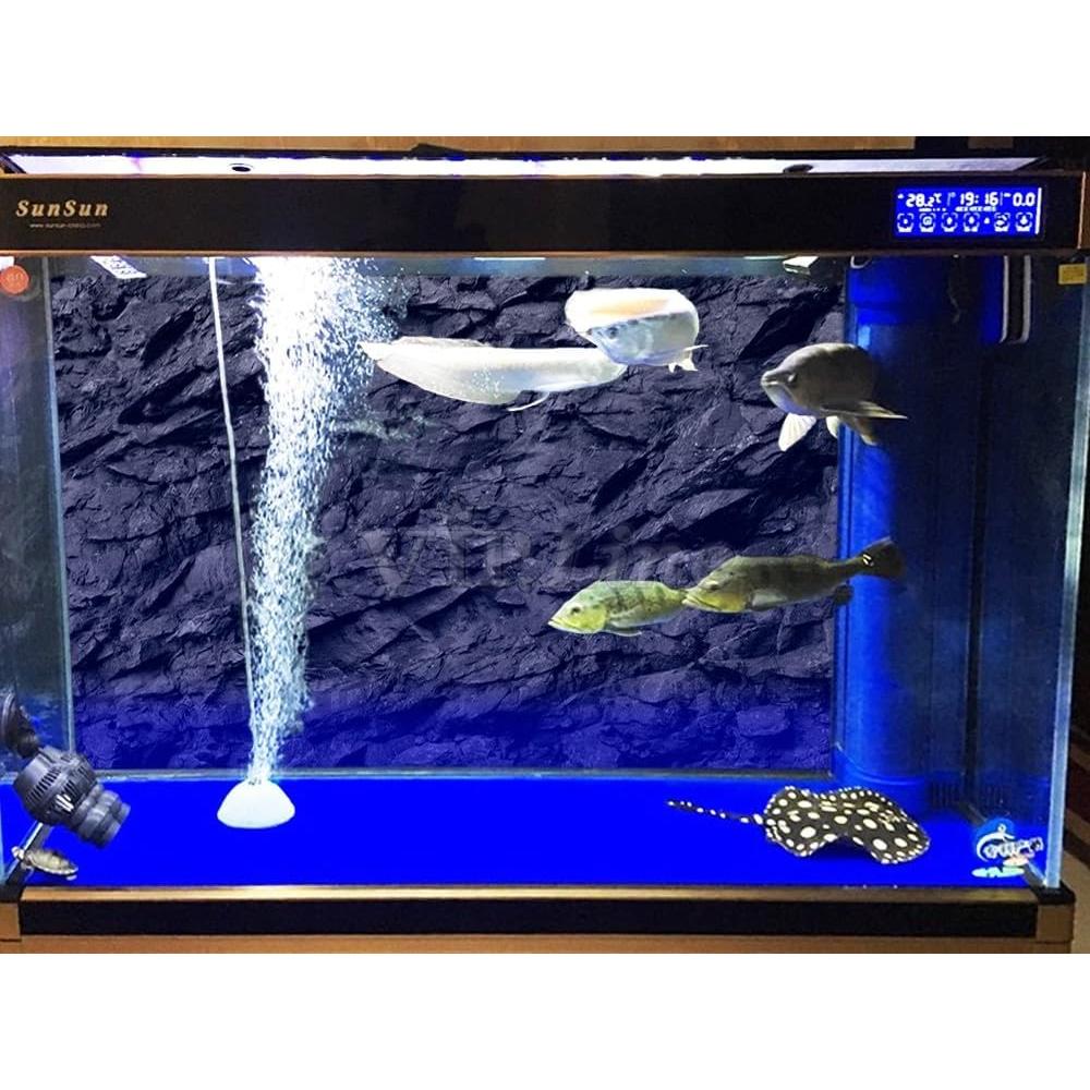 Fondo de Acuario 3D VIP.LINE Textura Piedra Negra 61x41cm