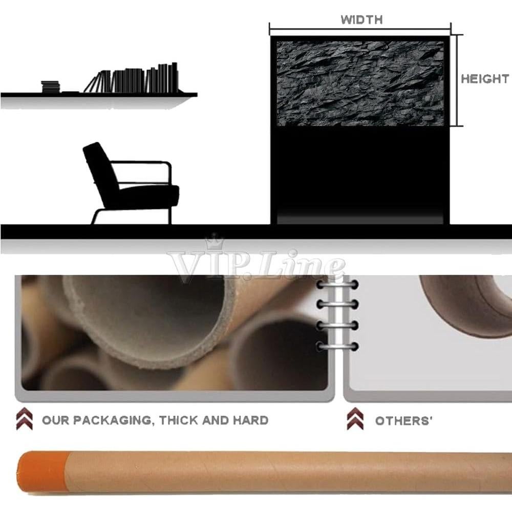 Fondo de Acuario 3D VIP.LINE Textura Piedra Negra 61x41cm