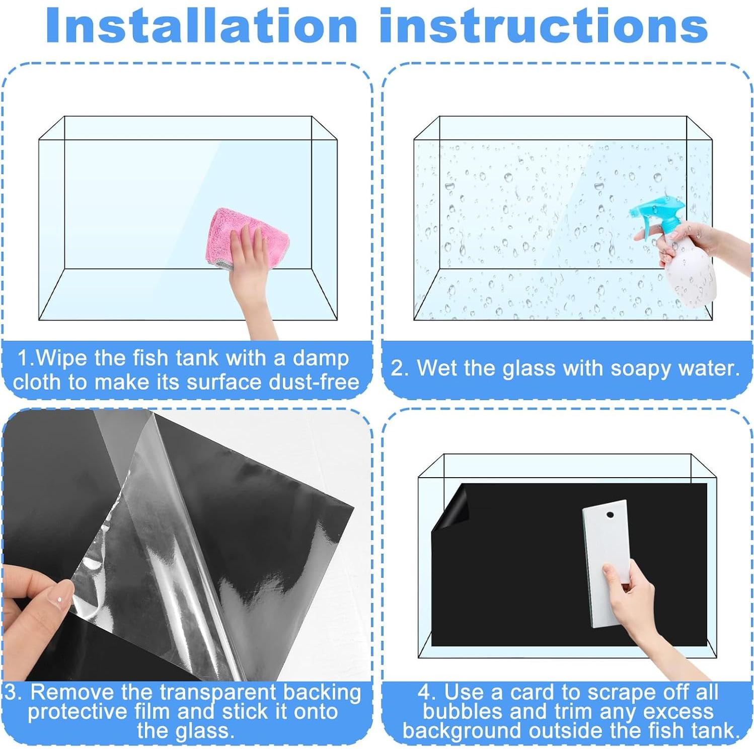 Fondo de Acuario Rainmae Negro 39.9 x 99.8 cm Premium