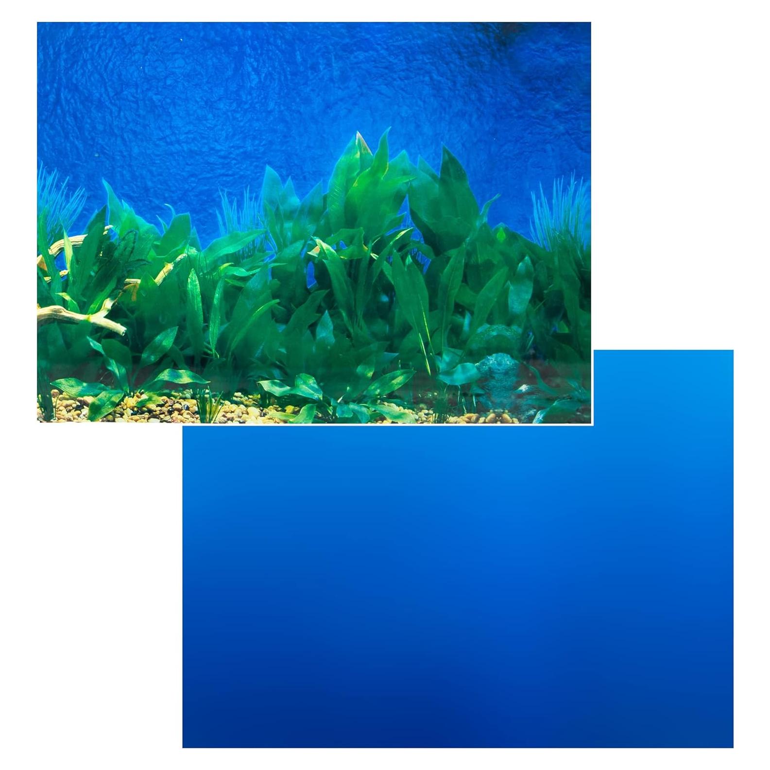 Fondo de Acuario Reversible Penn-Plax 30.48x50.8cm Azul/Vegetal