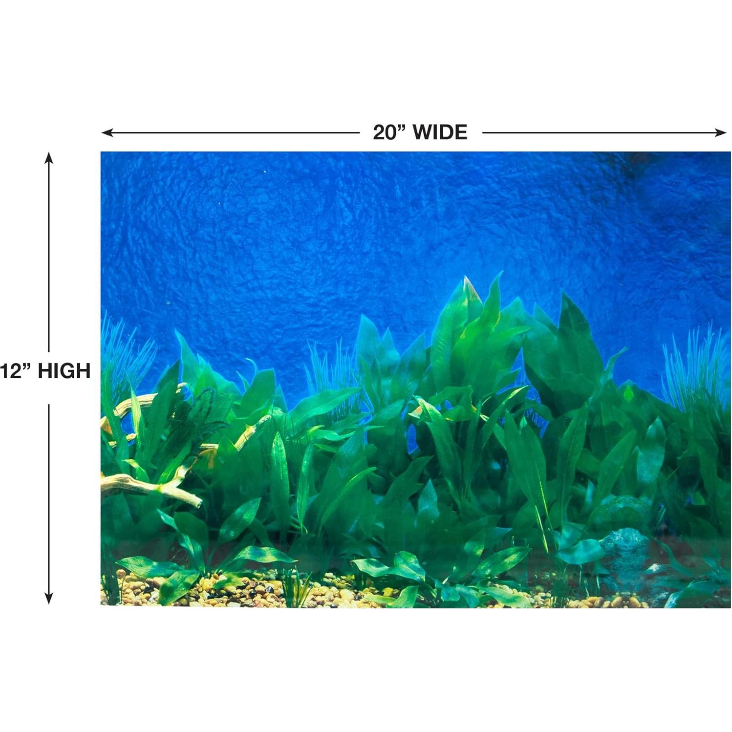 Fondo de Acuario Reversible Penn-Plax 30.48x50.8cm Azul/Vegetal