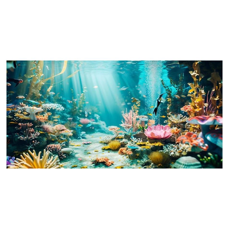Fondo de Acuario YongFoto 120x45 cm Coral Algas Roca