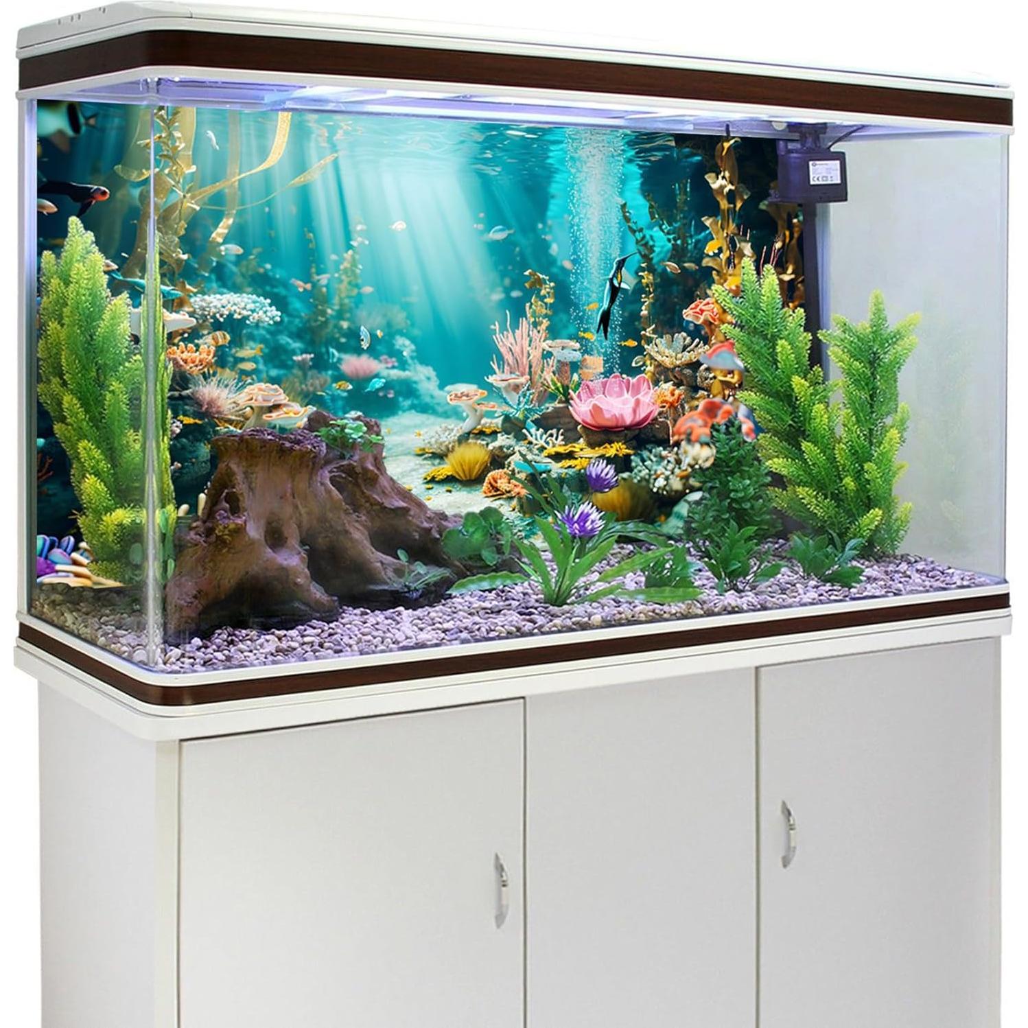 Fondo de Acuario YongFoto 120x45 cm Coral Algas Roca