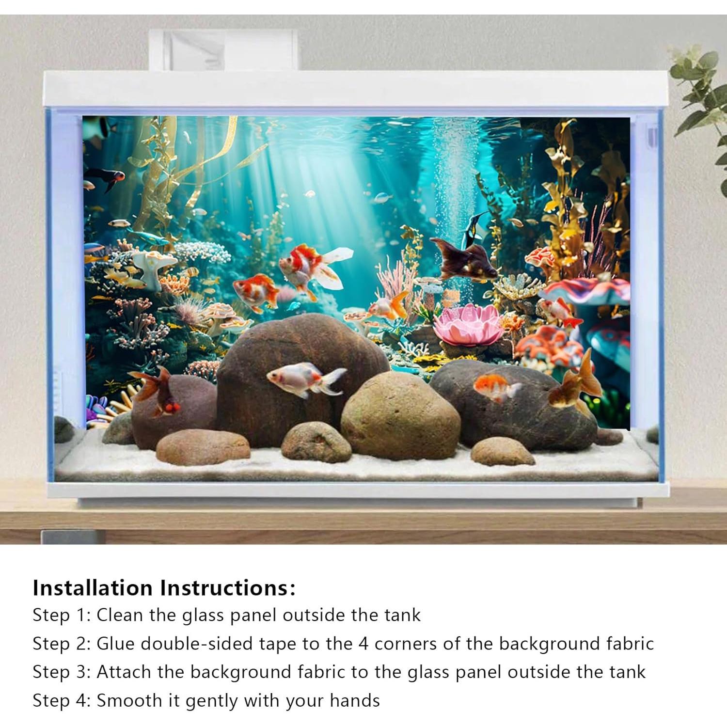 Fondo de Acuario YongFoto 120x45 cm Coral Algas Roca