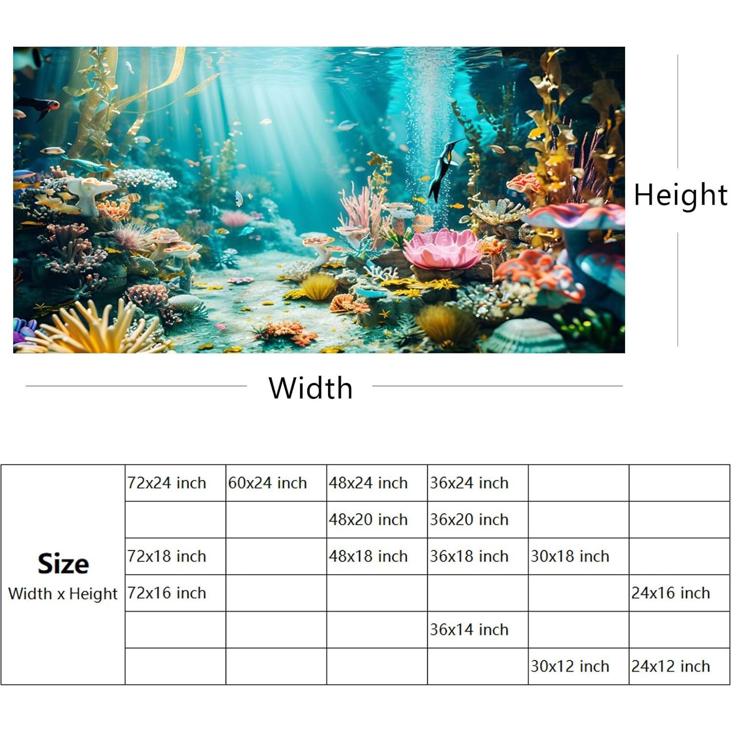 Fondo de Acuario YongFoto 120x45 cm Coral Algas Roca