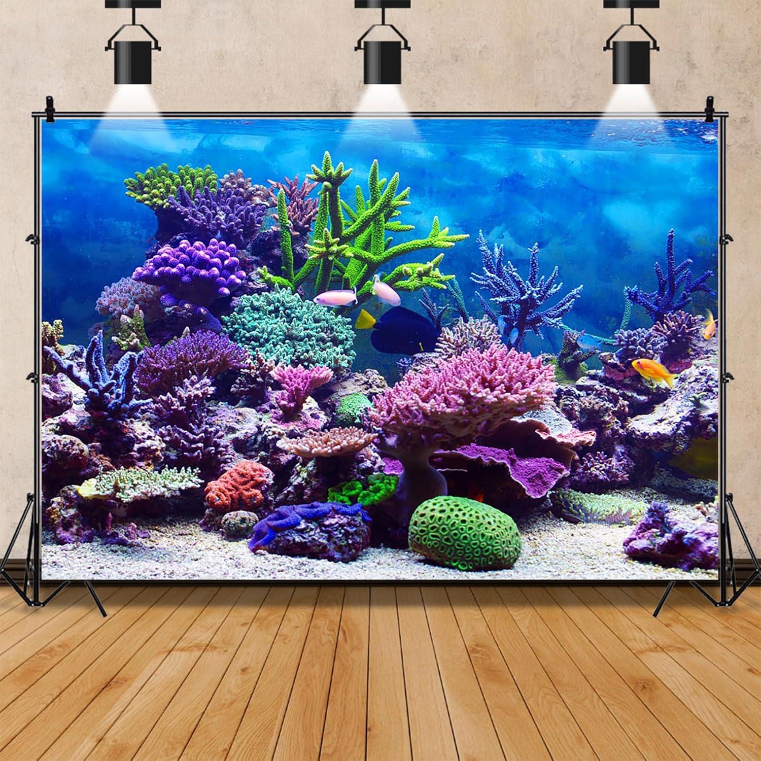 Fondo Fotográfico AOFOTO 152x91 cm Coral y Peces Marino