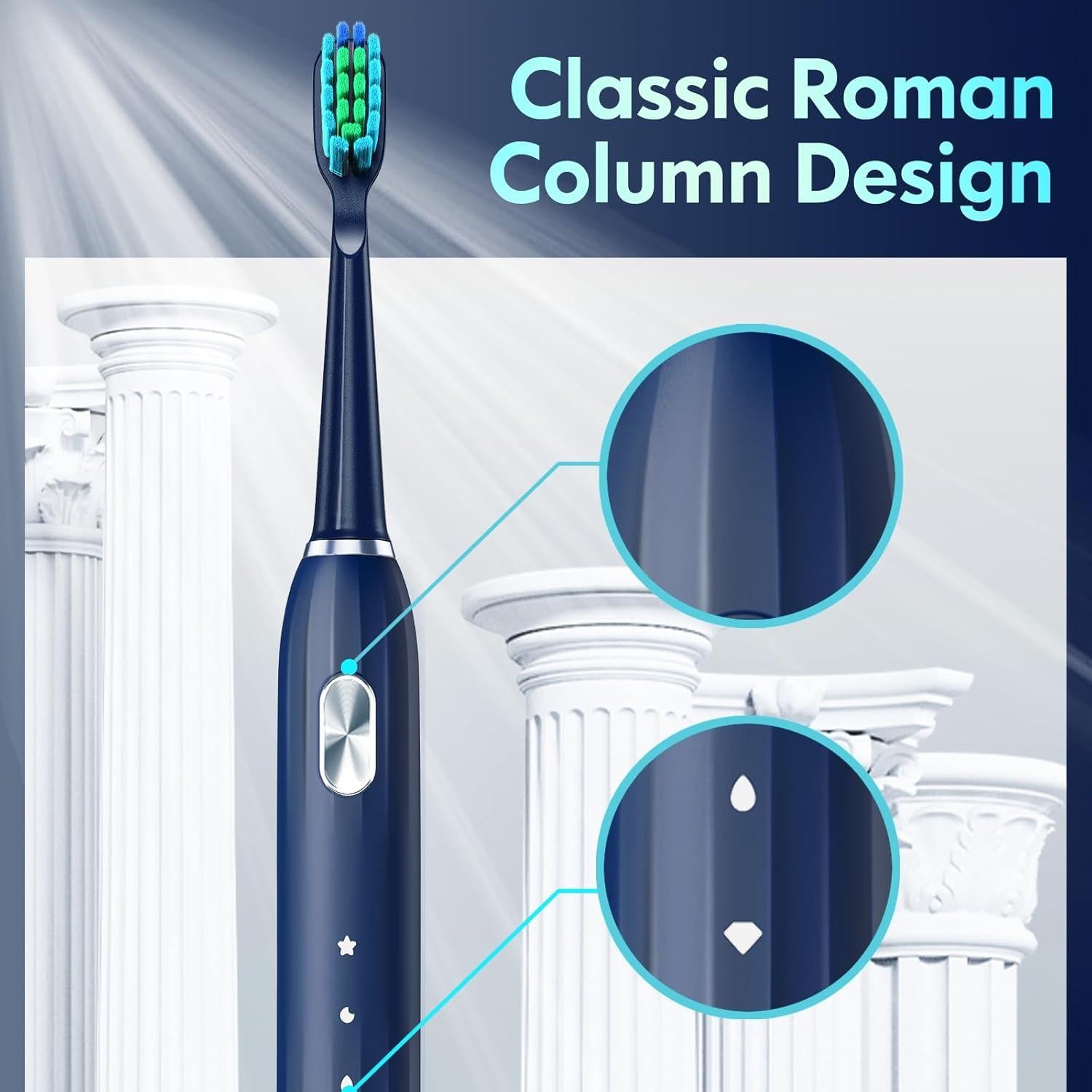 Cepillo de Dientes Eléctrico DADA-TECH DT-22 Azul, 9 Cabezas, 5 Modos