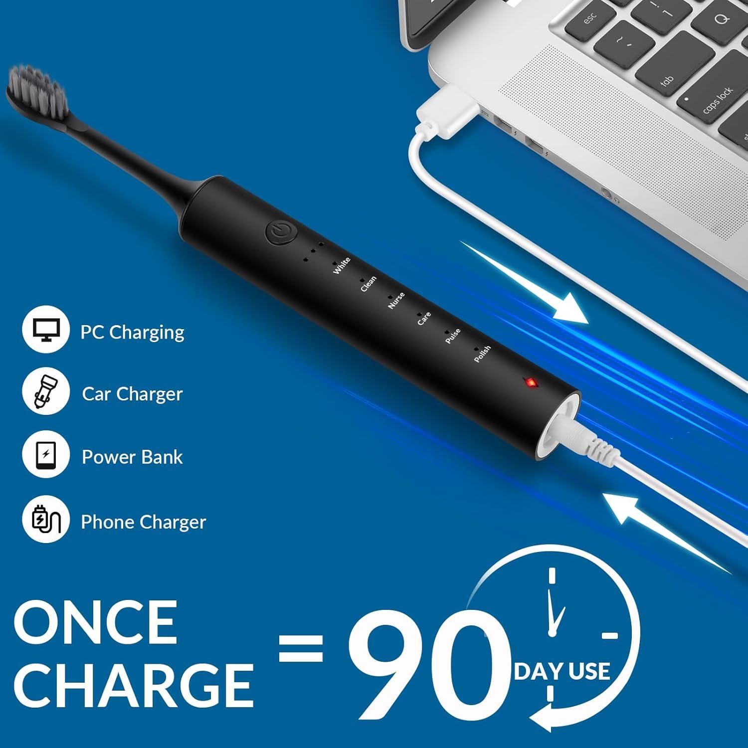 Cepillo de Dientes Eléctrico SUNPRO Sonic Recargable 6 Modos