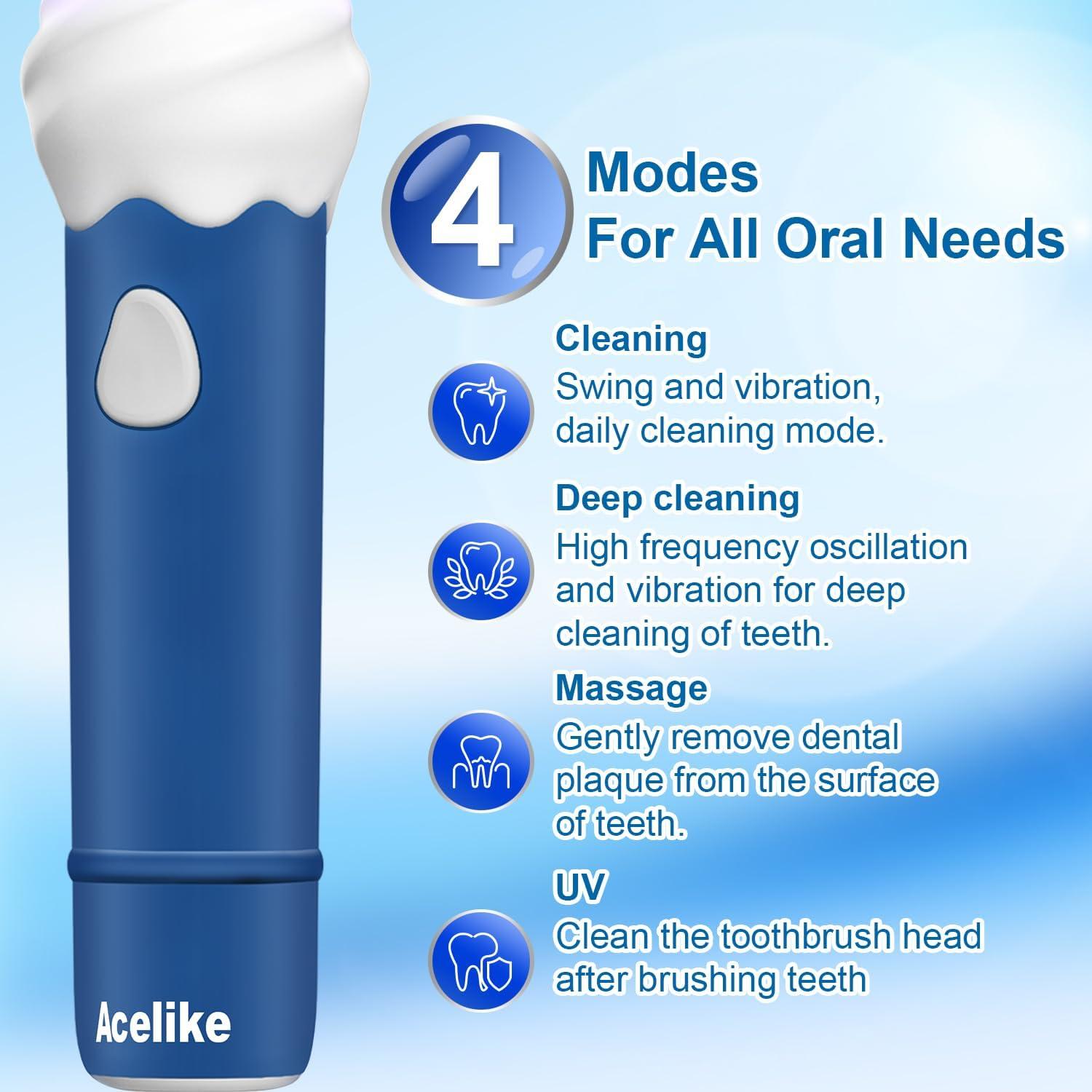 Cepillo de dientes eléctrico Acelike 101 para niños - Azul