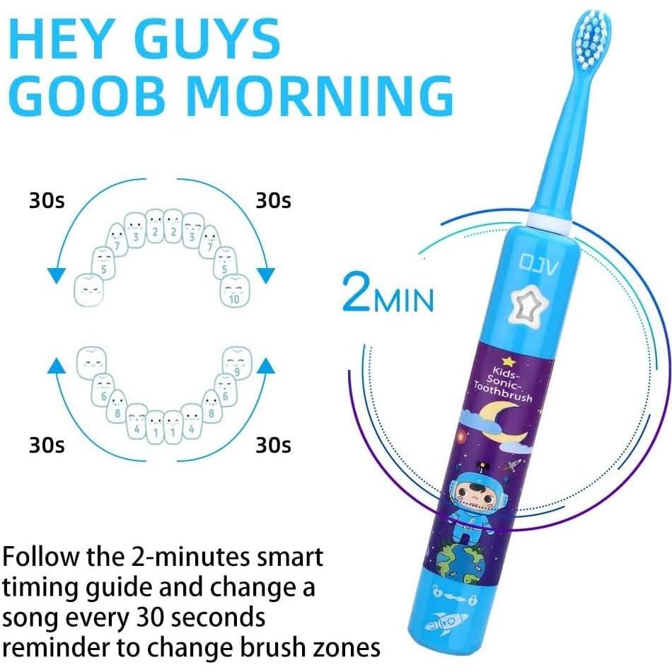 Cepillo de Dientes Eléctrico Musical OJV 8620 para Niños 3-14 Años