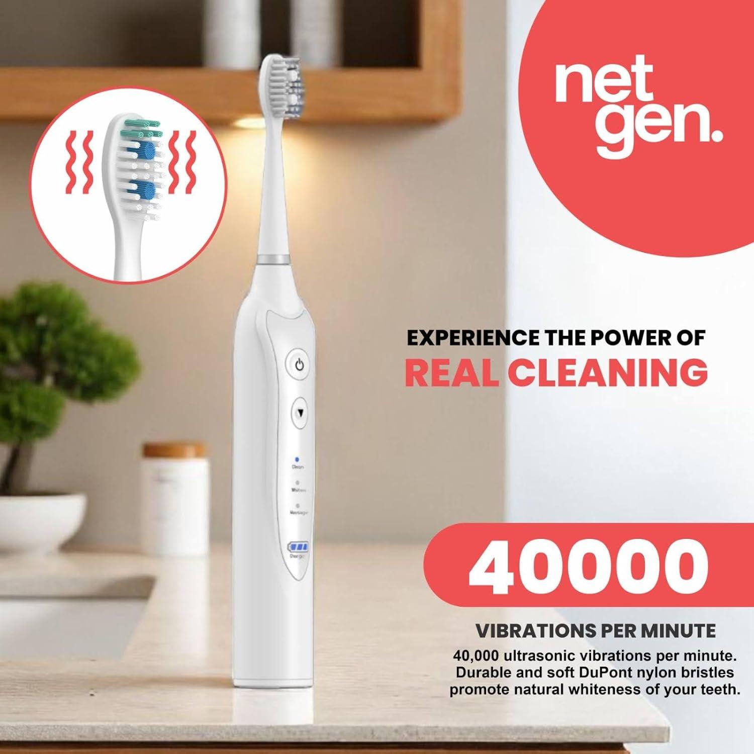 Cepillo de Dientes Eléctrico Sonic LE Blanco con 5 Cabezas