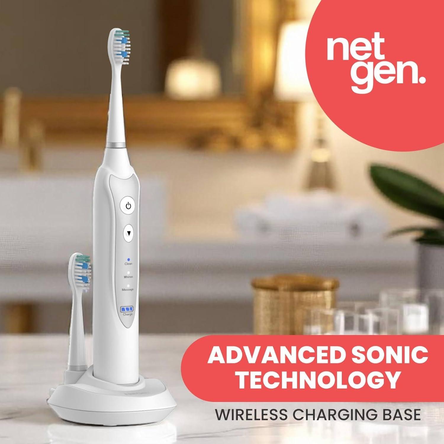 Cepillo de Dientes Eléctrico Sonic LE Blanco con 5 Cabezas