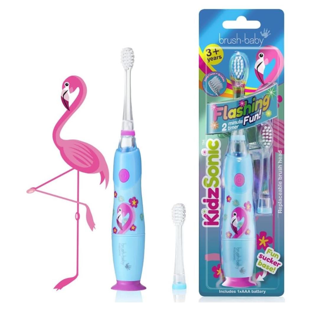 Cepillo de Dientes Eléctrico Brush-Baby KidzSonic Flamingo 3+