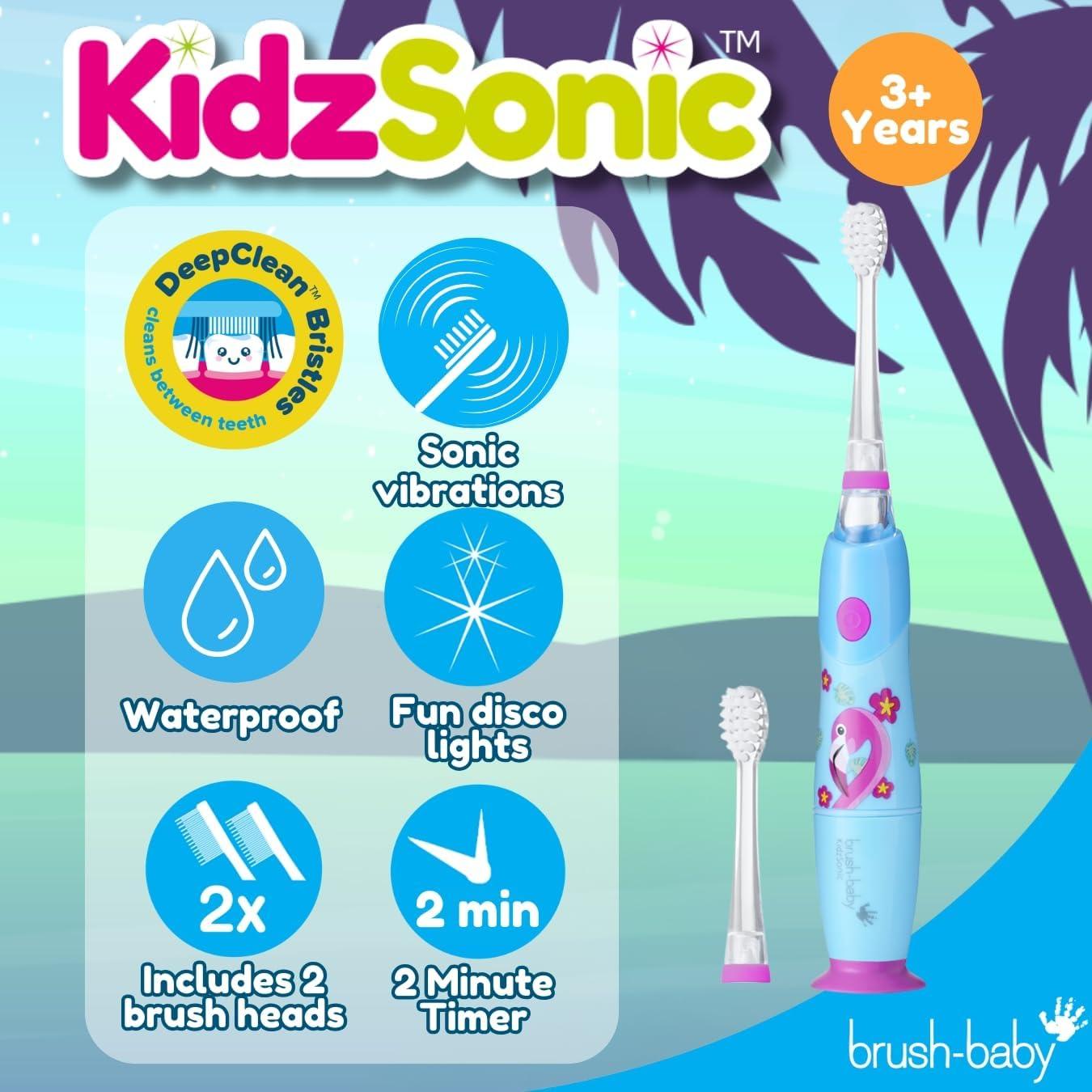 Cepillo de Dientes Eléctrico Brush-Baby KidzSonic Flamingo 3+