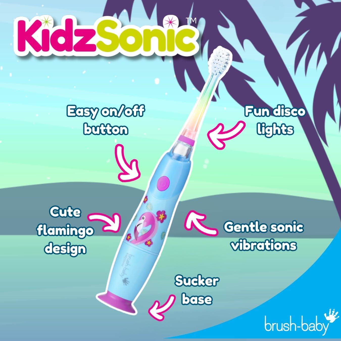 Cepillo de Dientes Eléctrico Brush-Baby KidzSonic Flamingo 3+