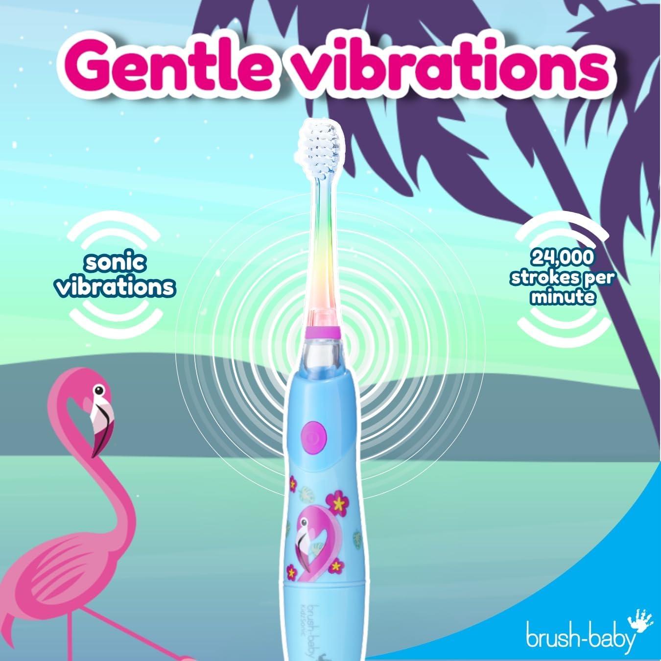 Cepillo de Dientes Eléctrico Brush-Baby KidzSonic Flamingo 3+