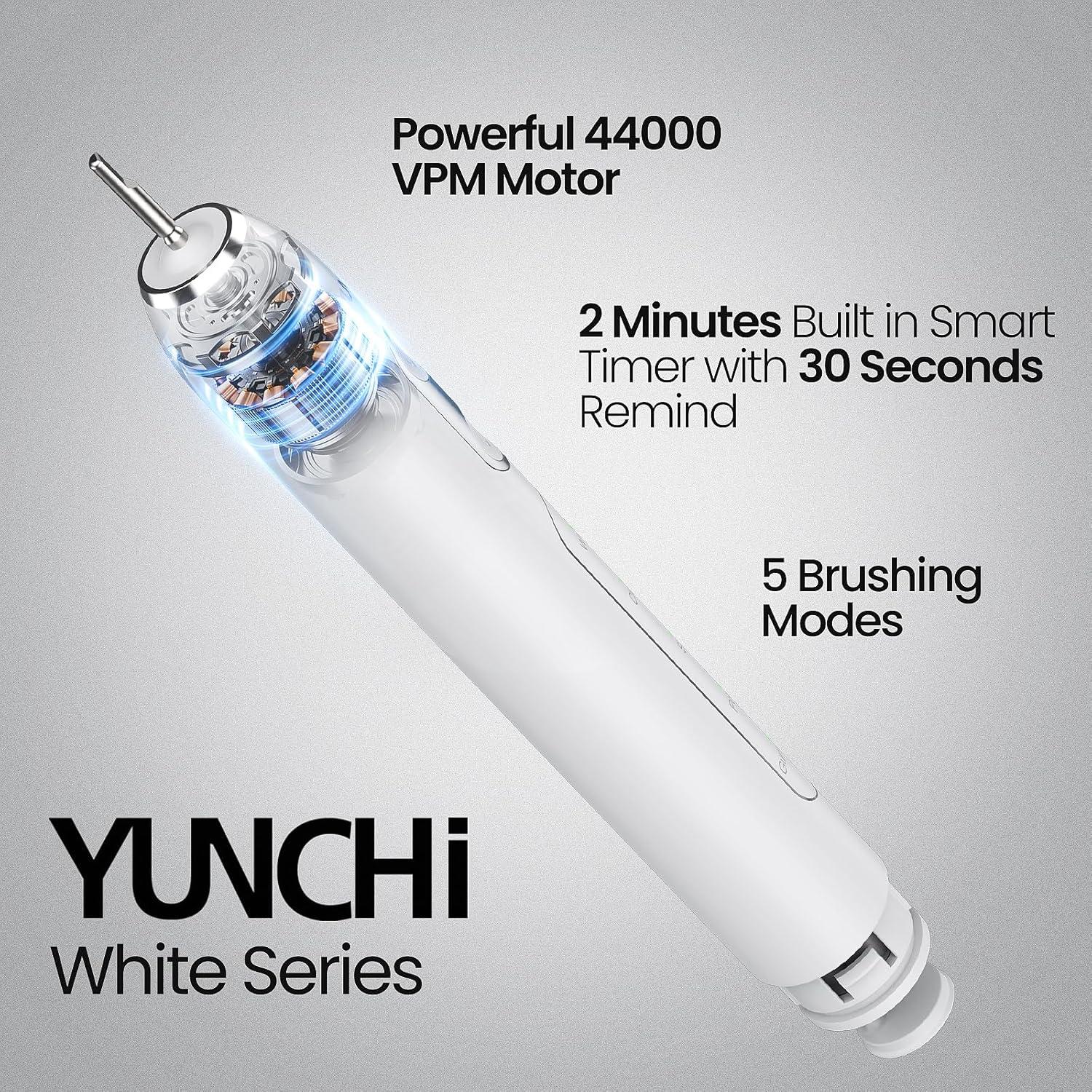 Cepillo de Dientes Eléctrico YUNCHI C3 Blanco 5 Modos 44000 VPM