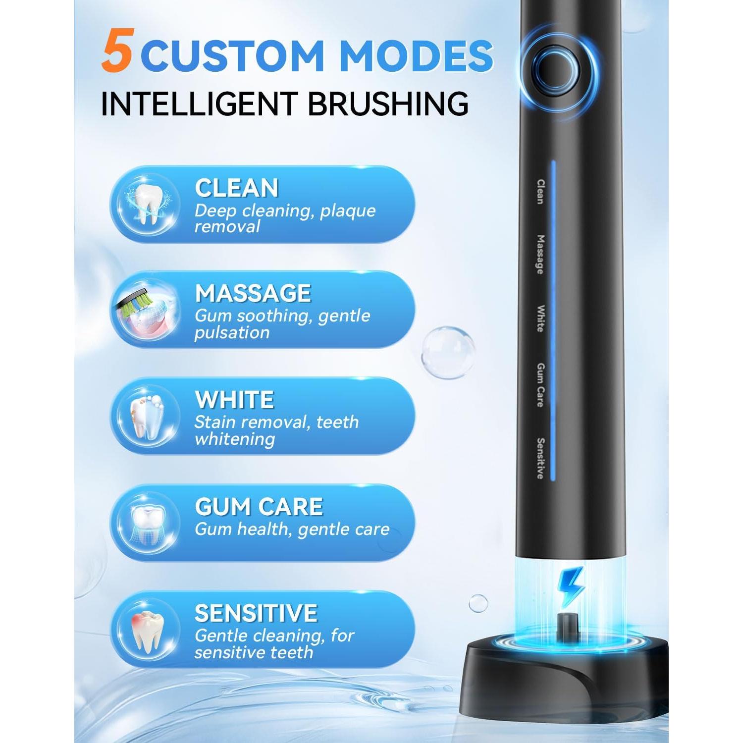 Cepillo de Dientes Eléctrico HEYAXA D62 40000 VPM 5 Modos