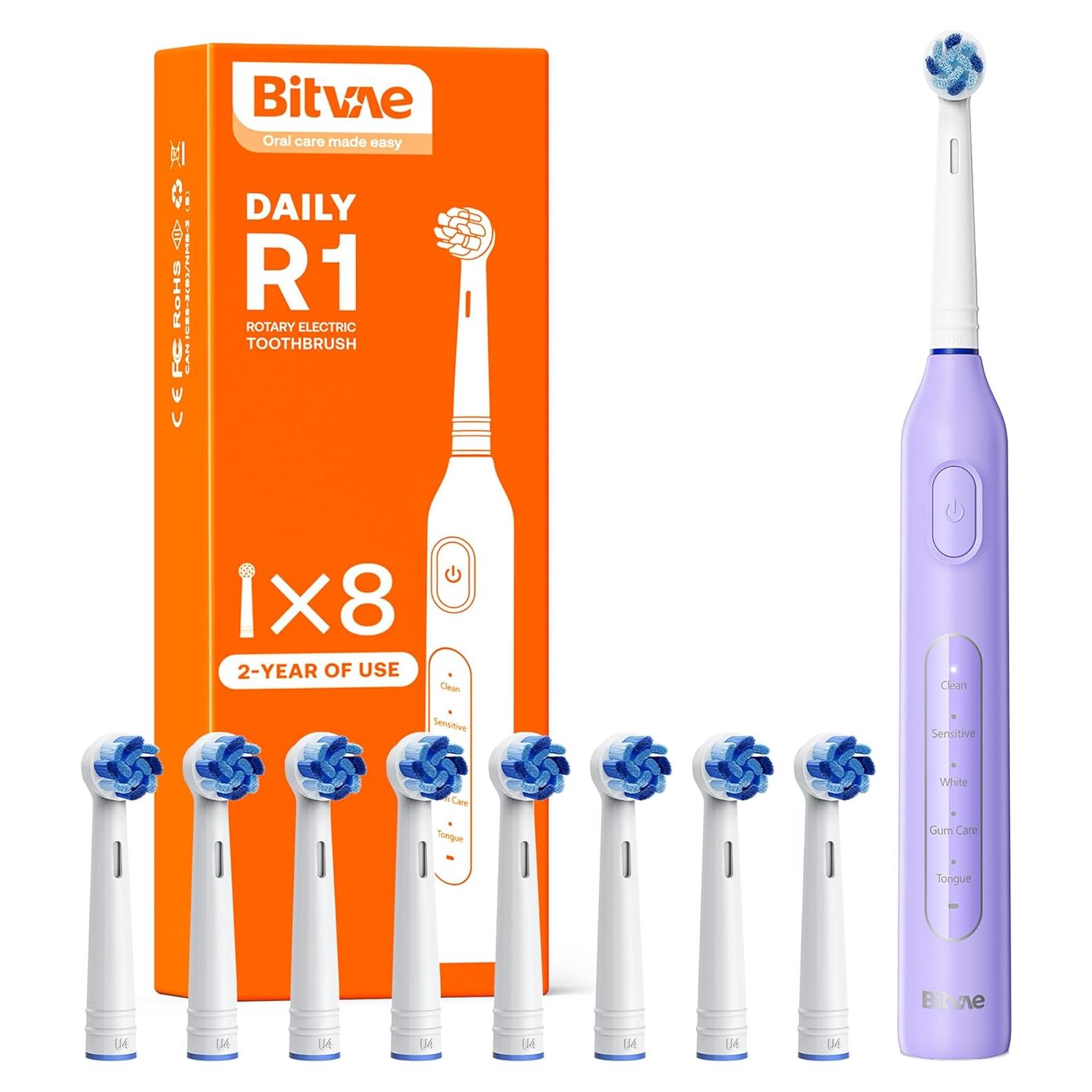 Cepillo de Dientes Eléctrico Bitvae R1 Rotatorio 8 Cabezas