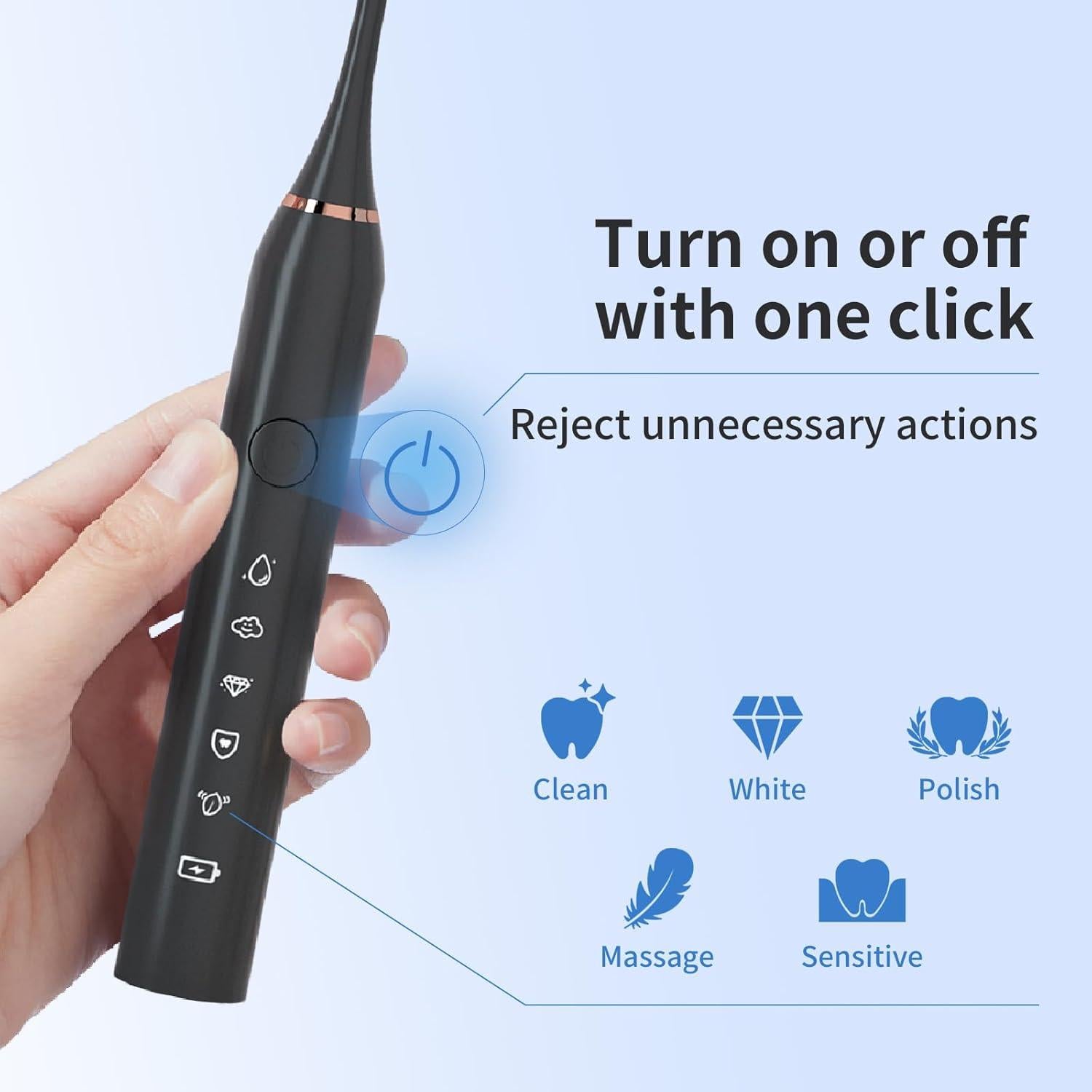 Cepillo de Dientes Eléctrico Sonicare Elehomyou DY-330 con 8 Cabezas