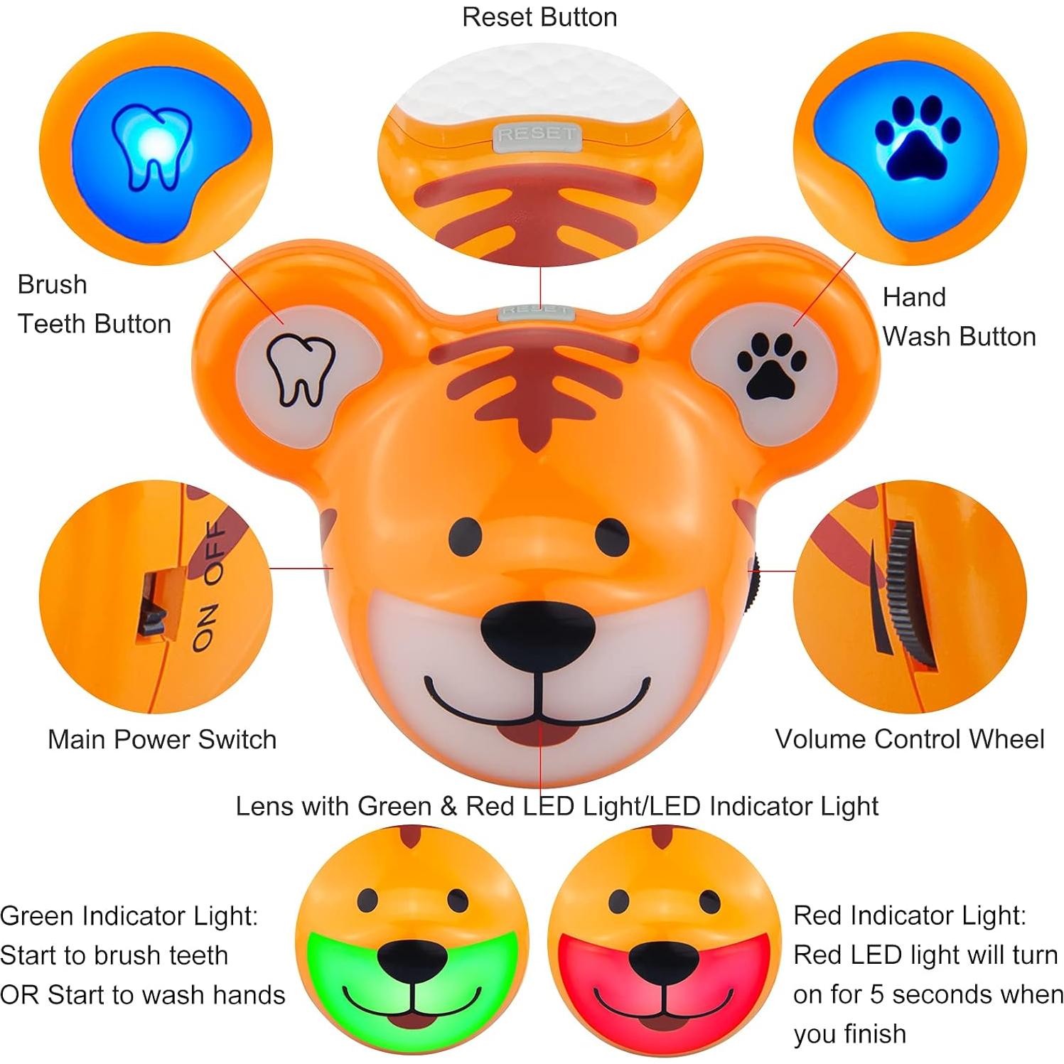 Temporizador Musical LUXSWAY para Niños Tigre Recargable