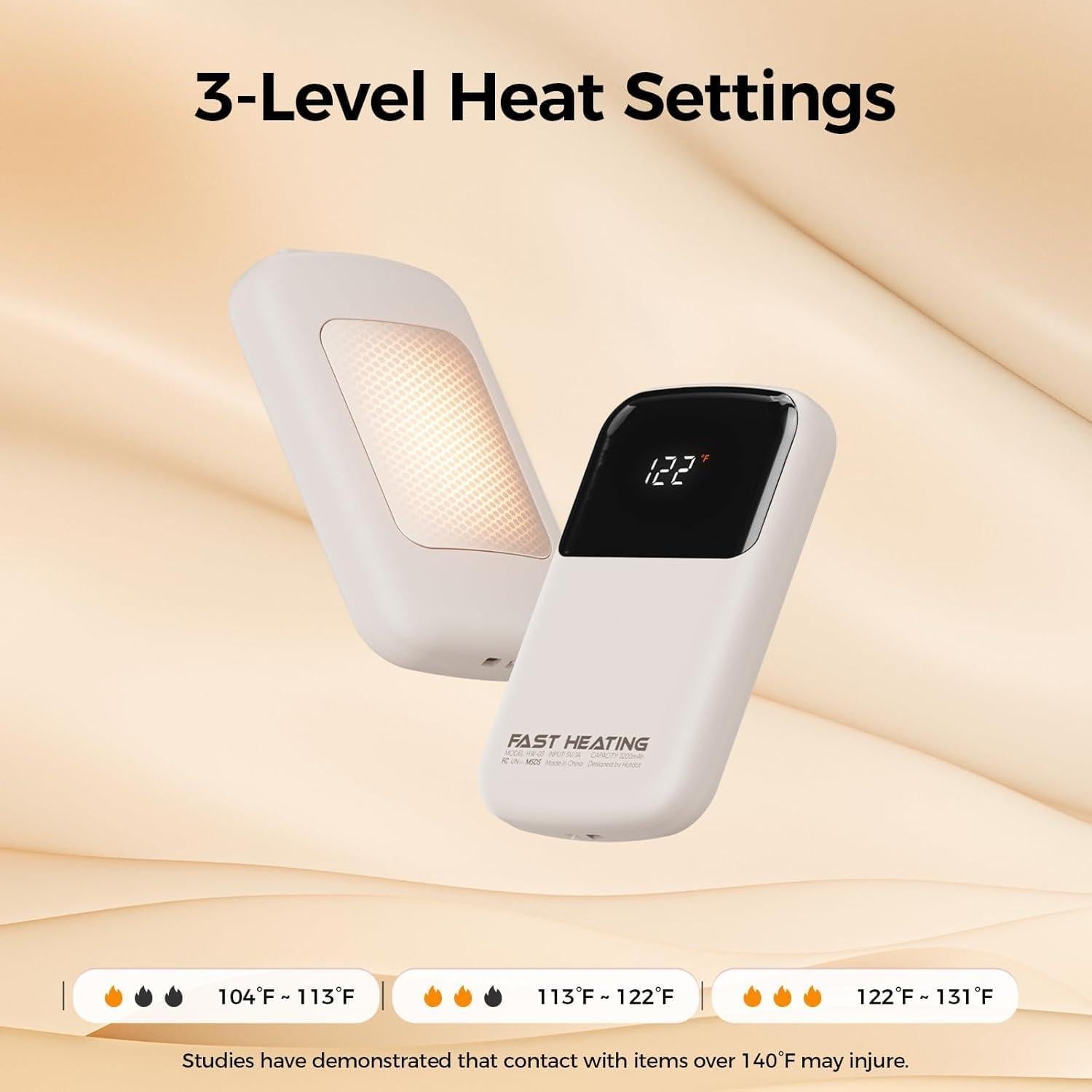 Calentadores de Manos Recargables Hotdot HW-03 3200mAh con Pantalla LED