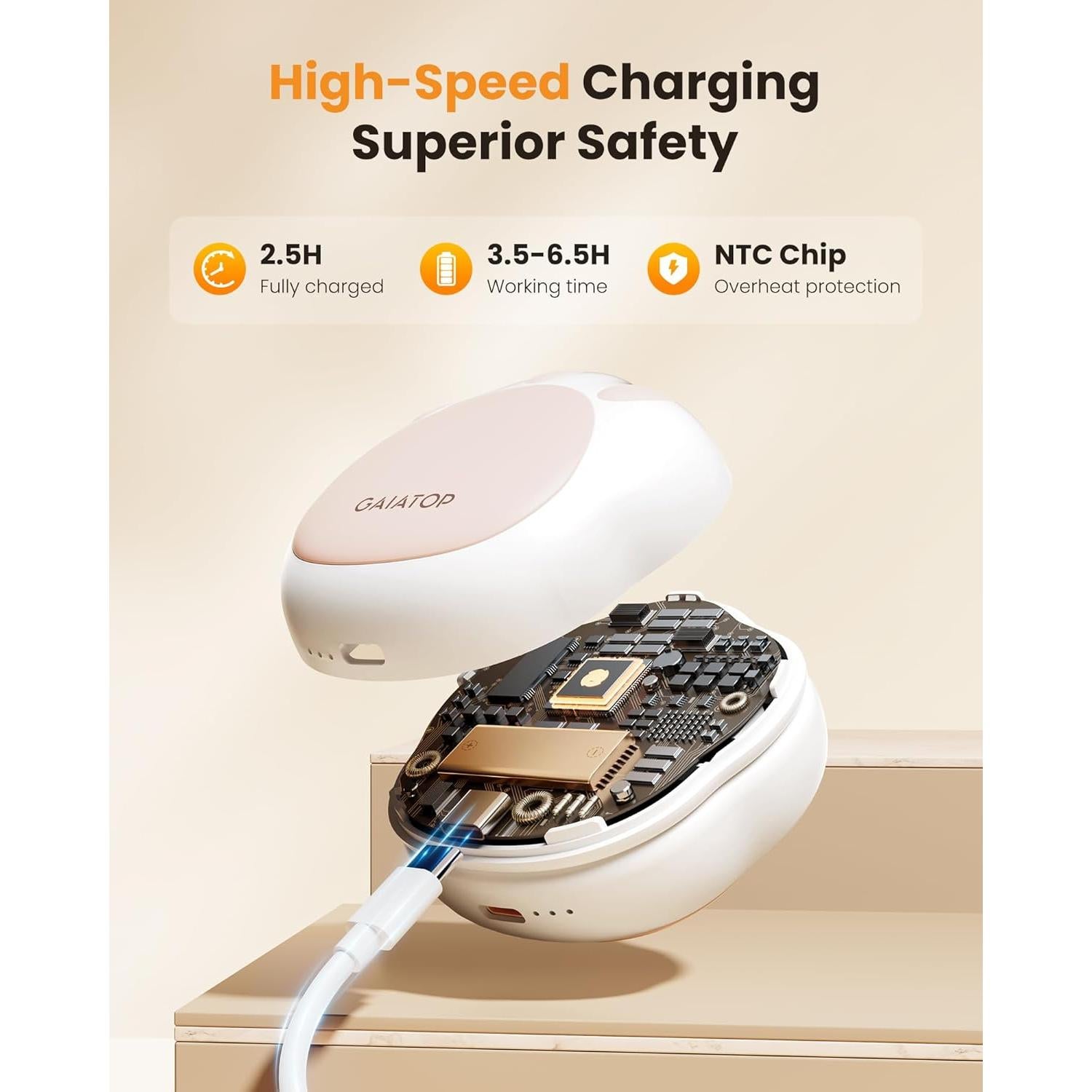 Calentadores de Manos Recargables Gaiatop 2 Piezas Diseño Gatito