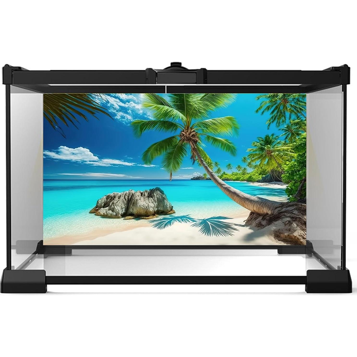 Fondo de Acuario Riivvdise 75x30cm Océano Tropical HD