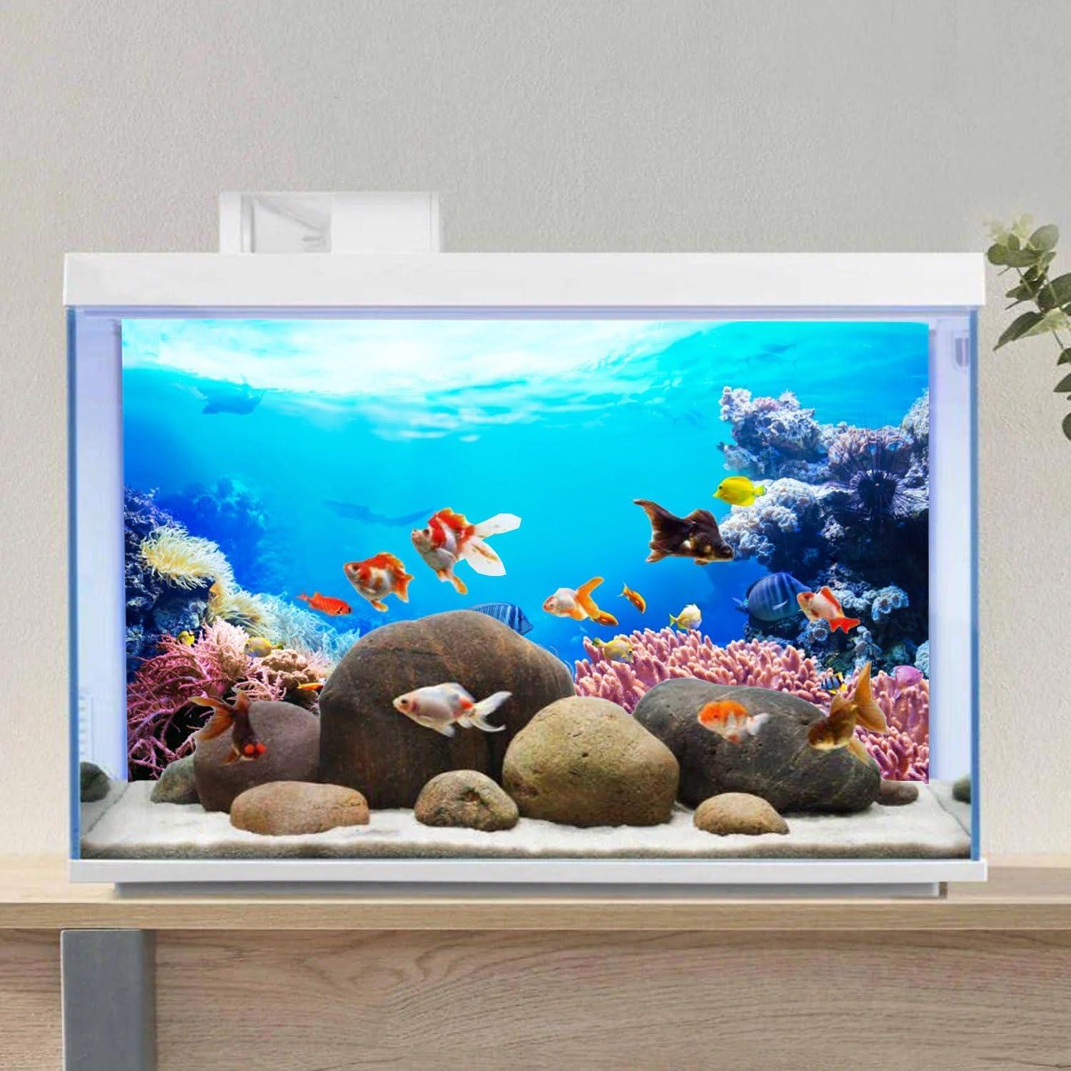 Fondo de Acuario Vinilo AWERT 120x60 cm Coral Tropical