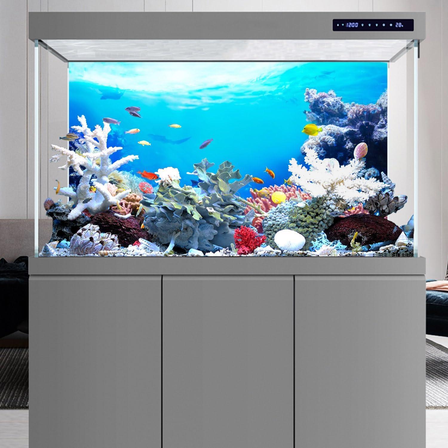 Fondo de Acuario Vinilo AWERT 120x60 cm Coral Tropical