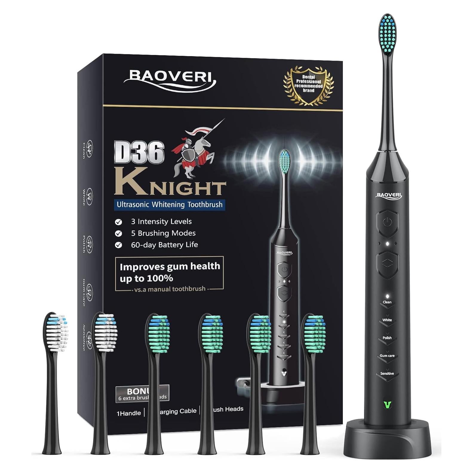 Cepillo de Dientes Eléctrico BAOVERI D36 Inalámbrico 5 Modos