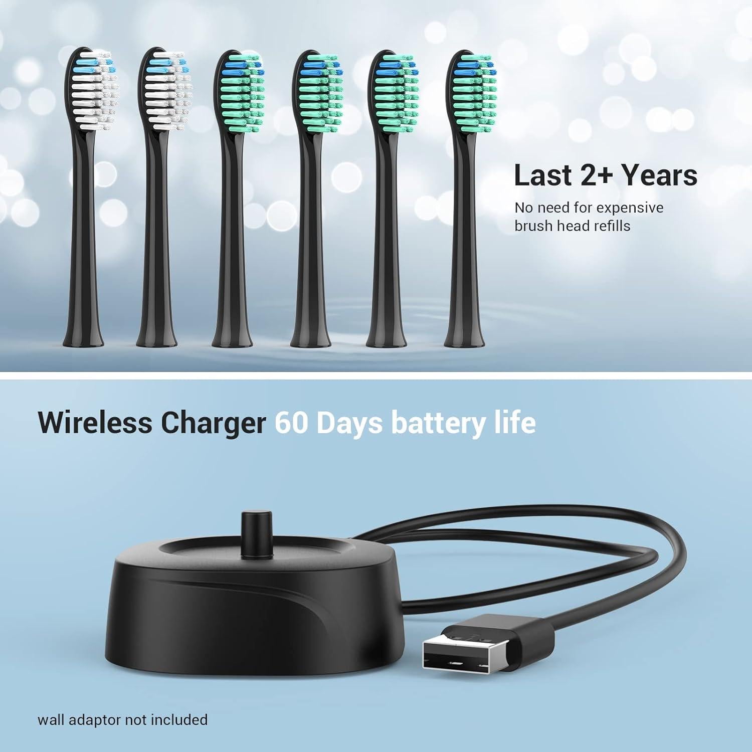 Cepillo de Dientes Eléctrico BAOVERI D36 Inalámbrico 5 Modos