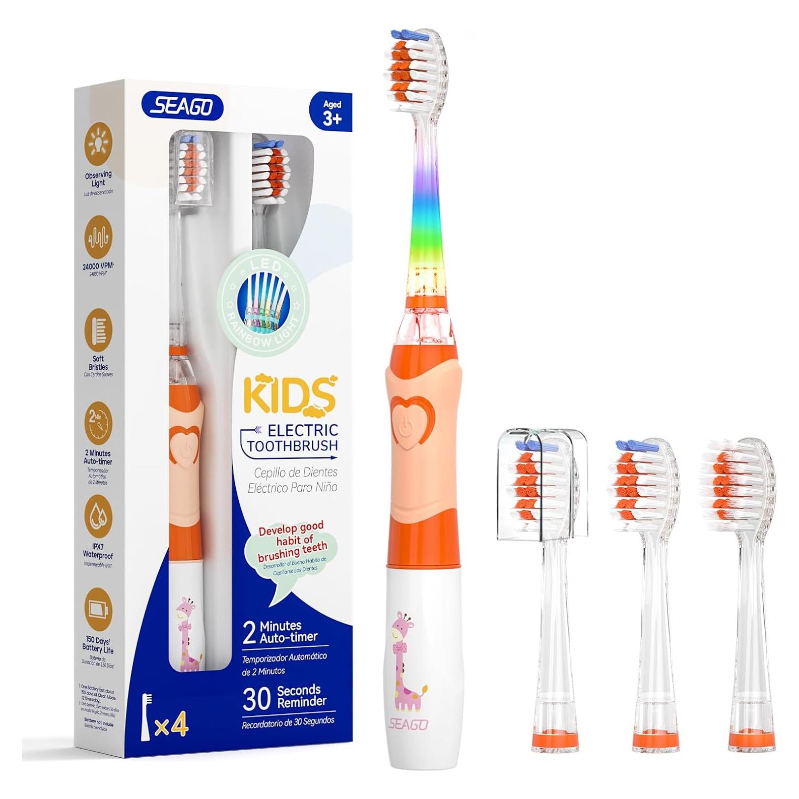 Cepillo de Dientes Eléctrico SEAGO SG-977 para Niños 4-12 Años