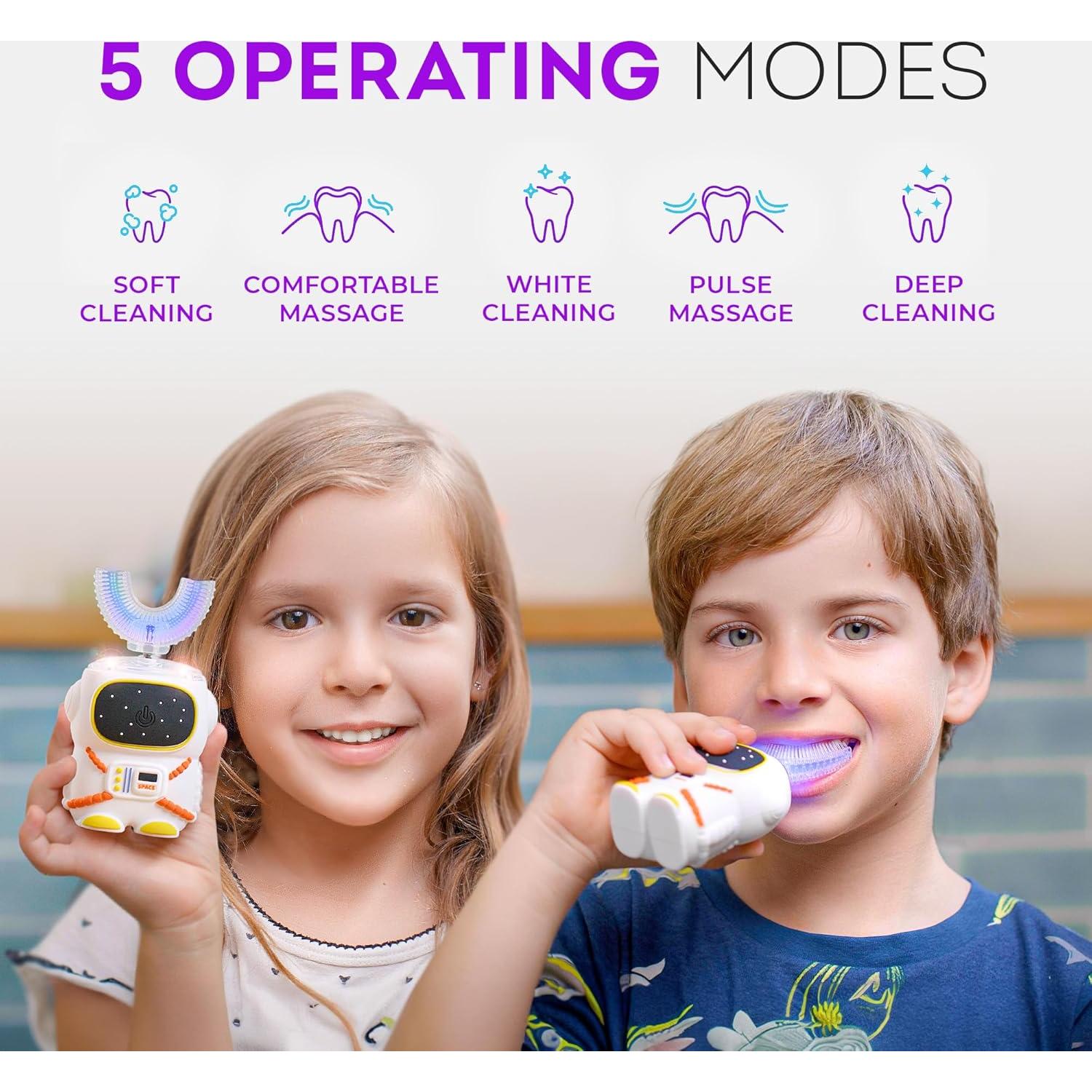 Cepillo de dientes eléctrico Bendi 360 U para niños 2-7 años