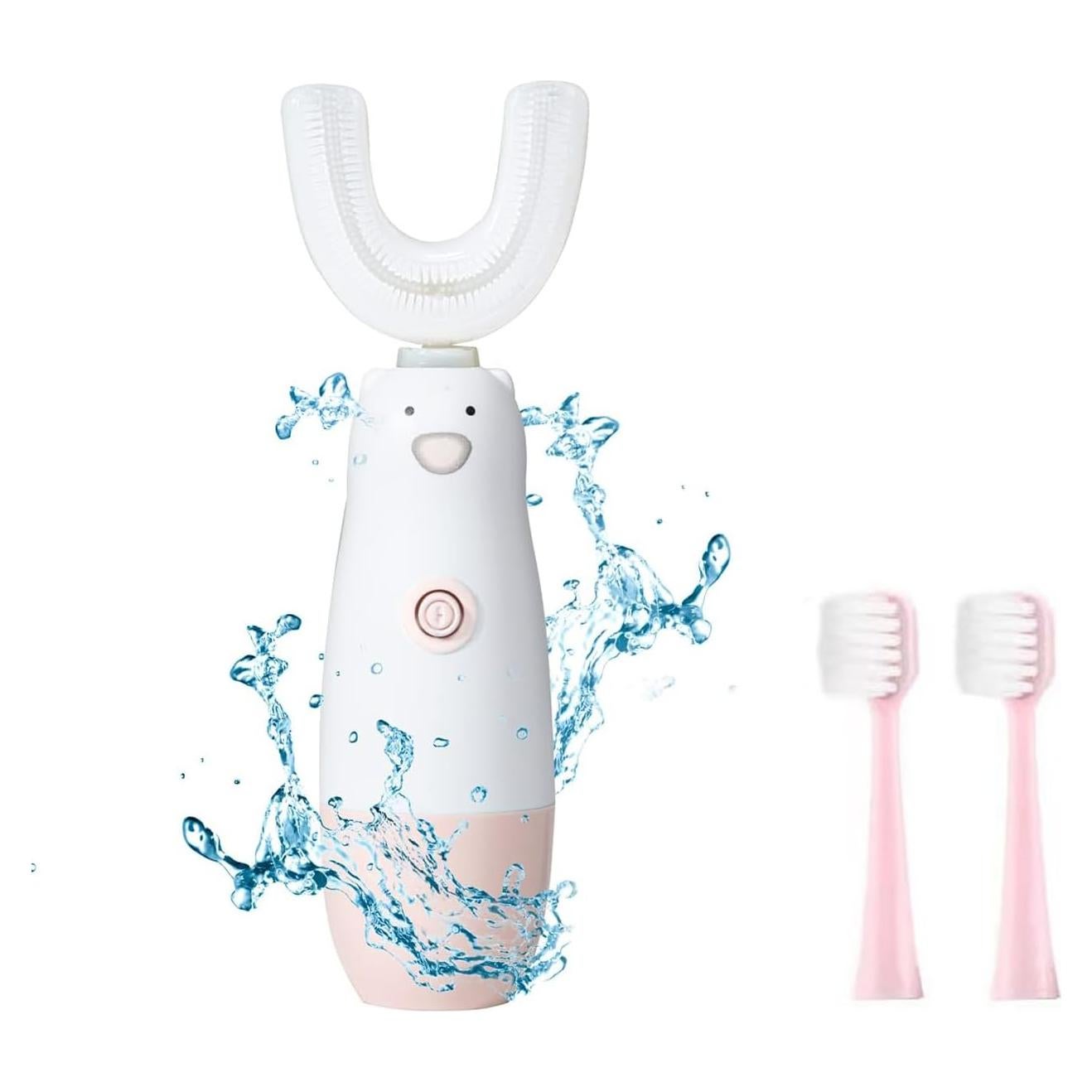 Cepillo de dientes eléctrico Meqtpomy en forma de U Rosa 8-13 años