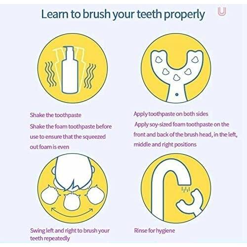 Cepillo de dientes eléctrico Meqtpomy en forma de U Rosa 8-13 años