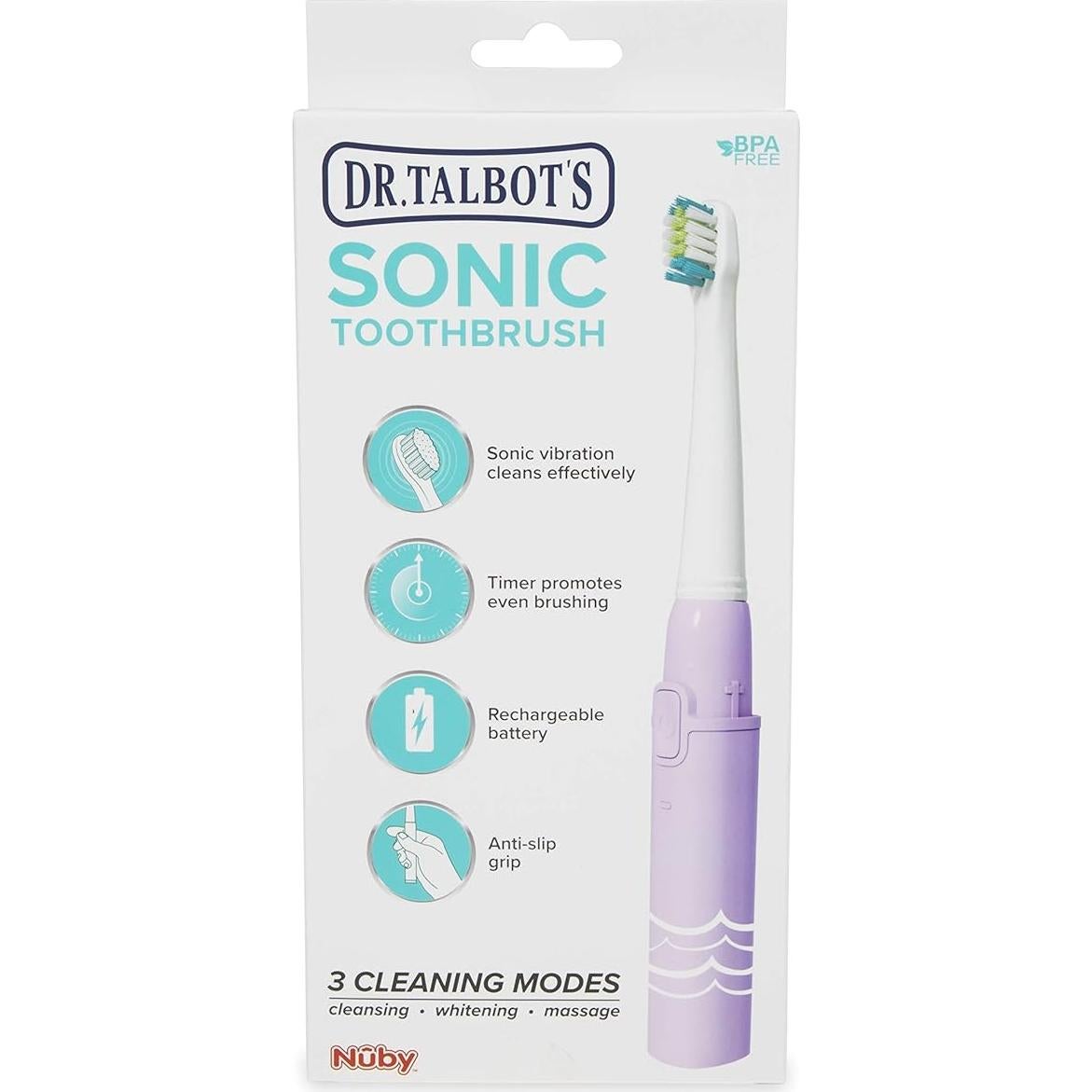 Cepillo de dientes eléctrico Nuby Sonic para niños - Sirena, 3 modos