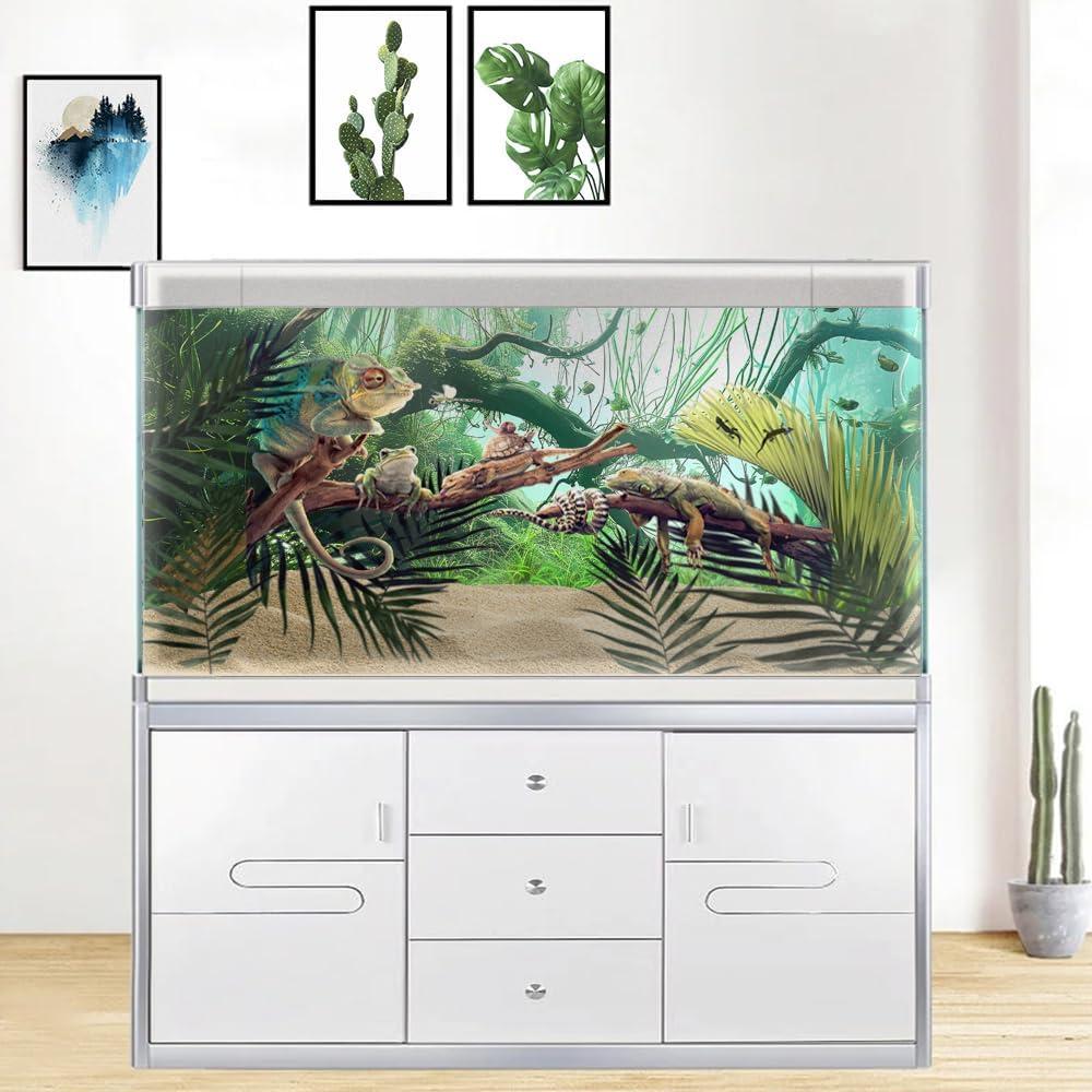 Fondo de Acuario Marino Dtekoj 120x60cm Rocas Verdes