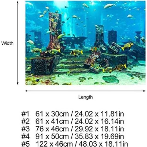 Pegatina de Fondo de Acuario 3D Yosoo PVC 61x30cm