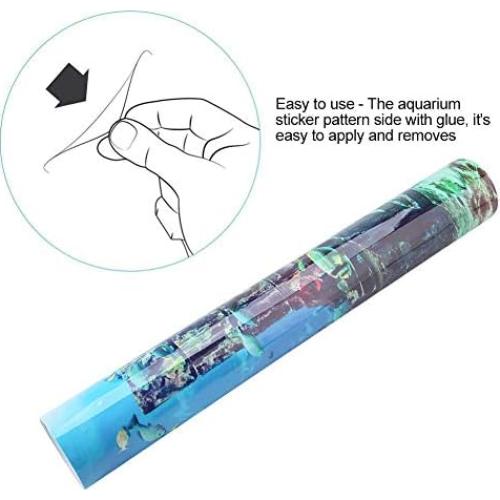 Pegatina de Fondo de Acuario 3D Yosoo PVC 61x30cm