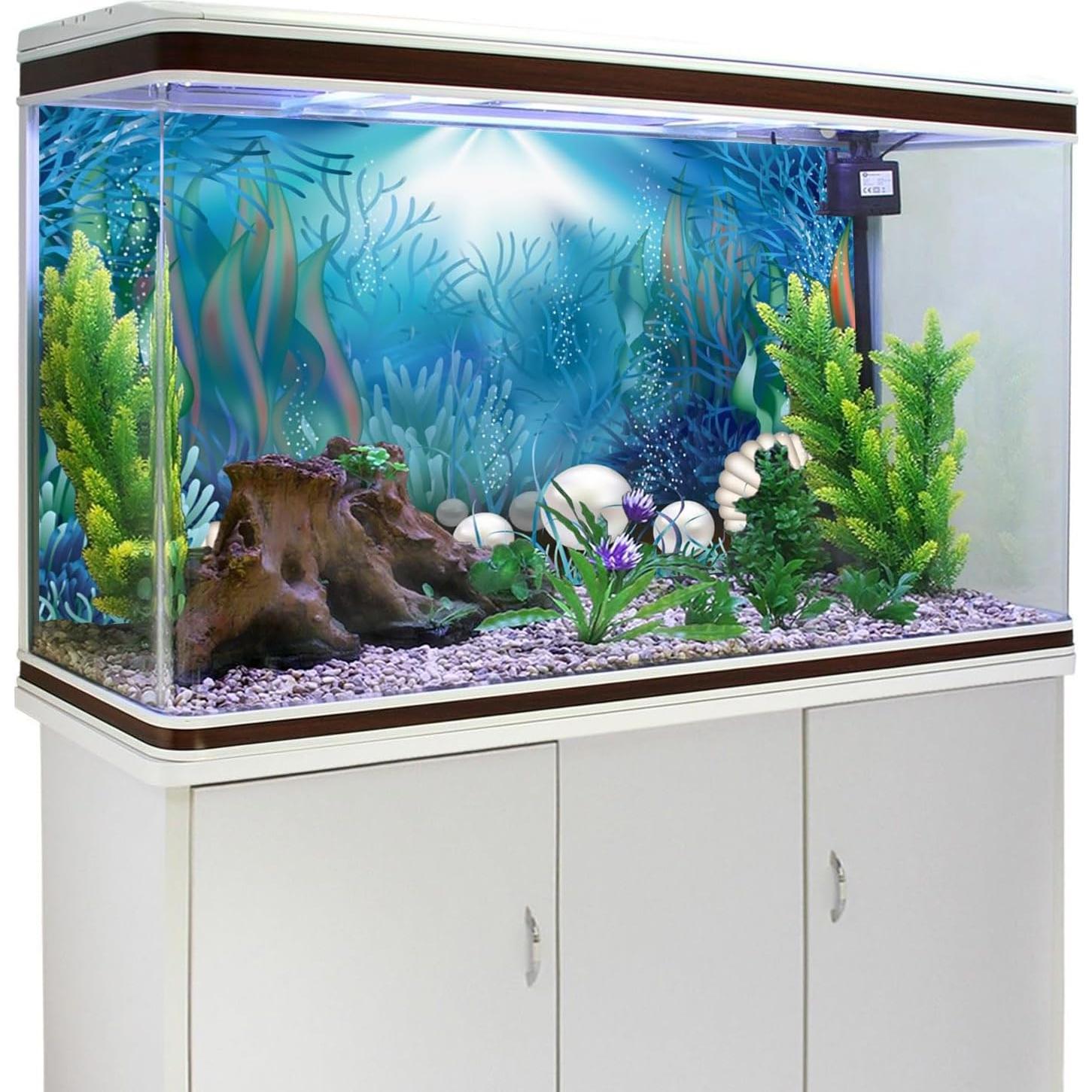 Fondo de Acuario Vinilo 75x45 cm AWERT Coral Plantas