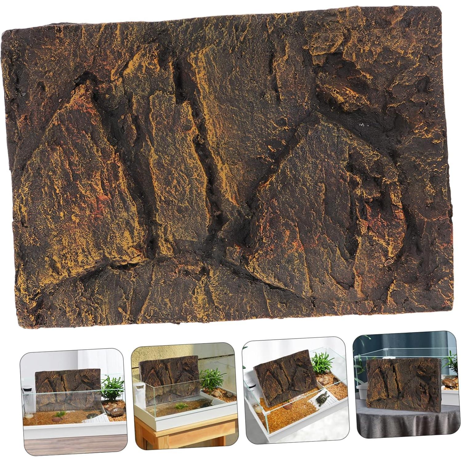 Placa de Fondo 3D para Tanque de Reptil STOBOK 45x30 cm