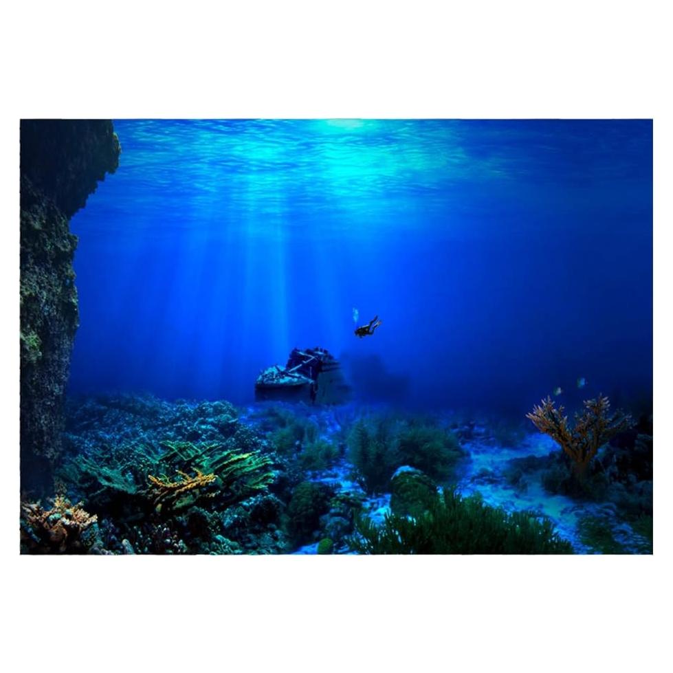 Fondo de Acuario Autoadhesivo GOTOTOP 122x50cm Coral Marino