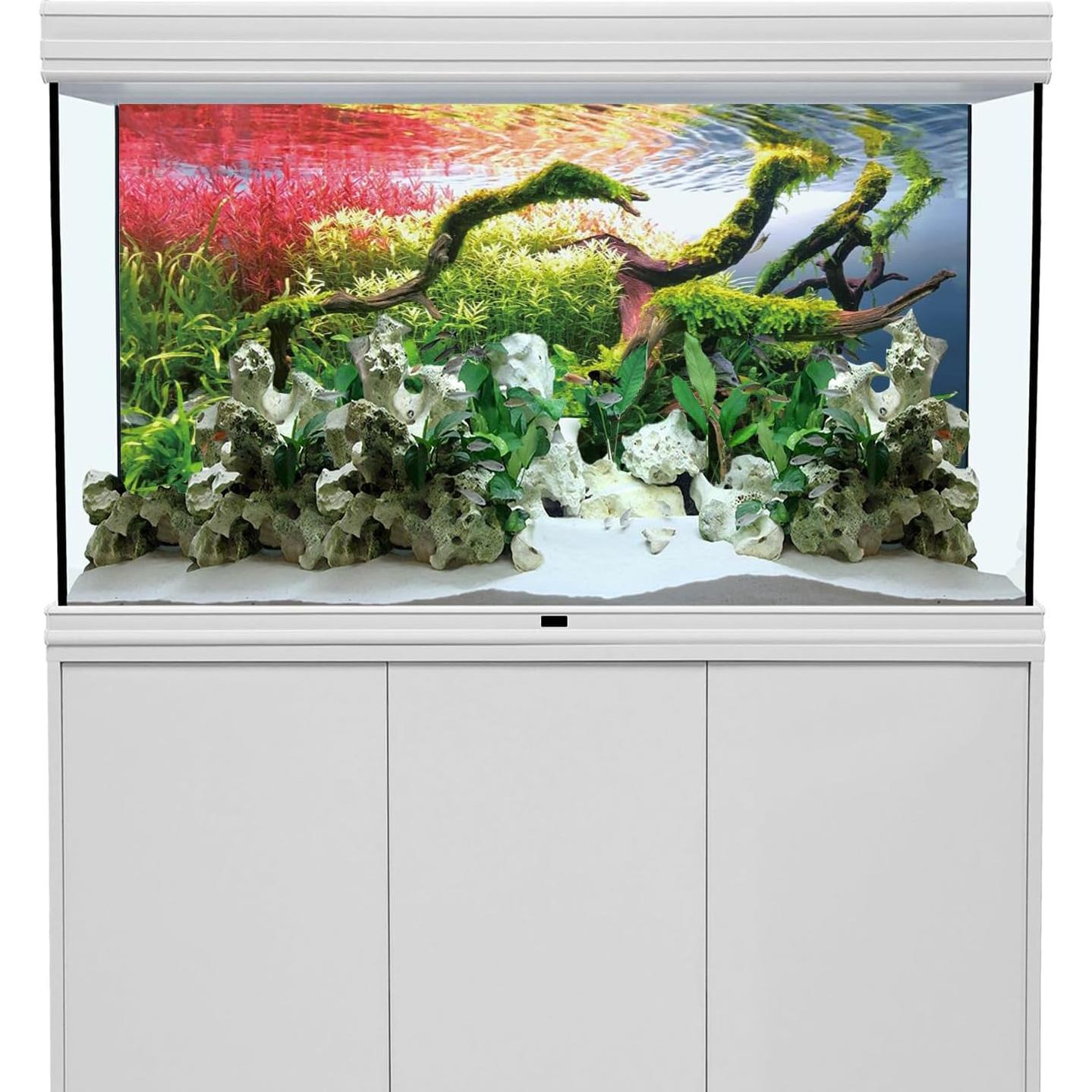 Fondo de Acuario Vinilo AWERT 120x45 cm Ramas y Piedras