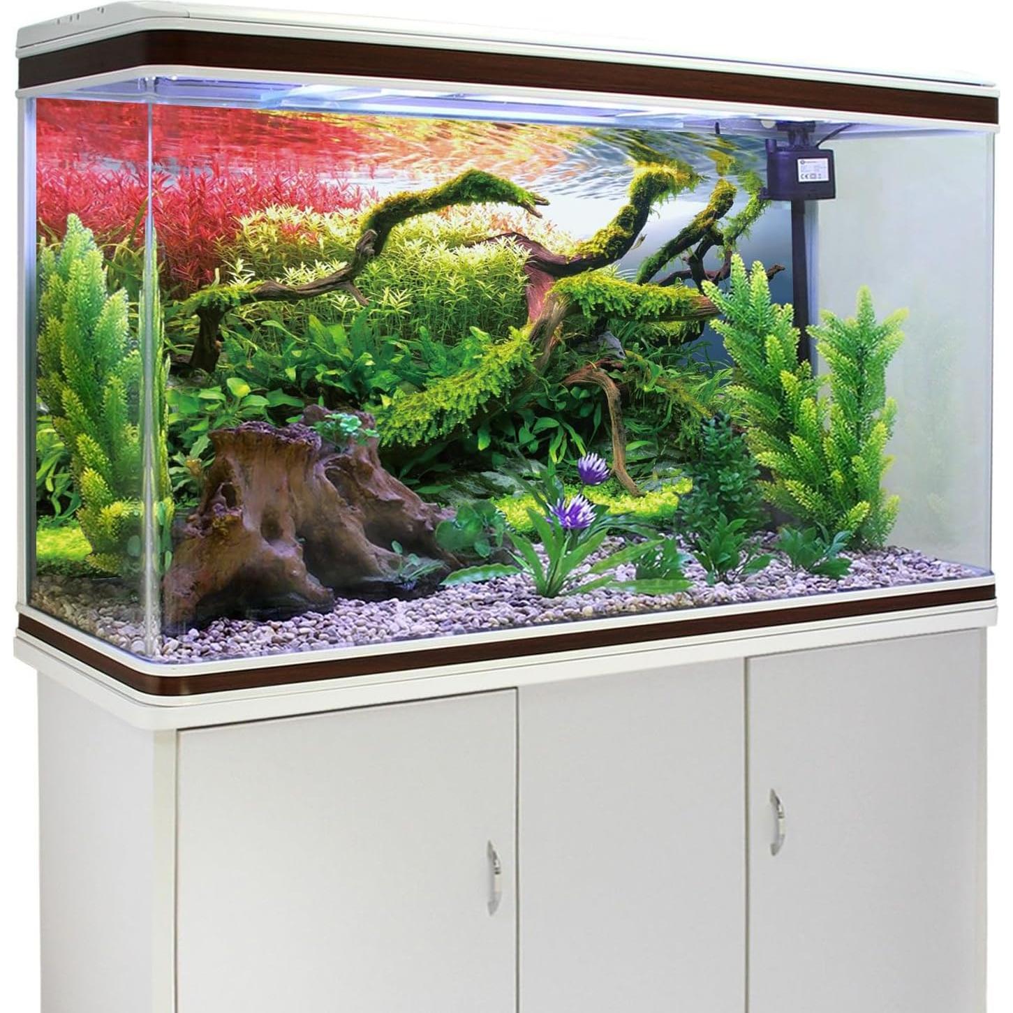 Fondo de Acuario Vinilo AWERT 120x45 cm Ramas y Piedras