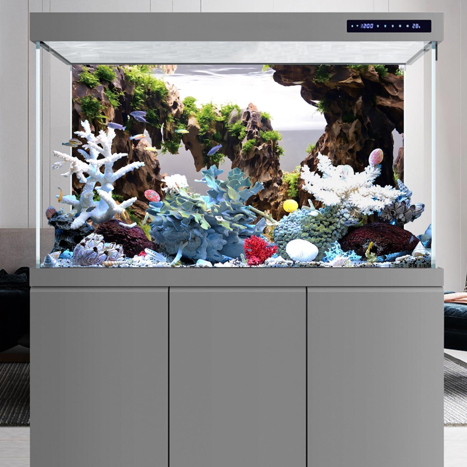 Fondo de Acuario Vinilo AWERT 120x60 cm con Plantas HD